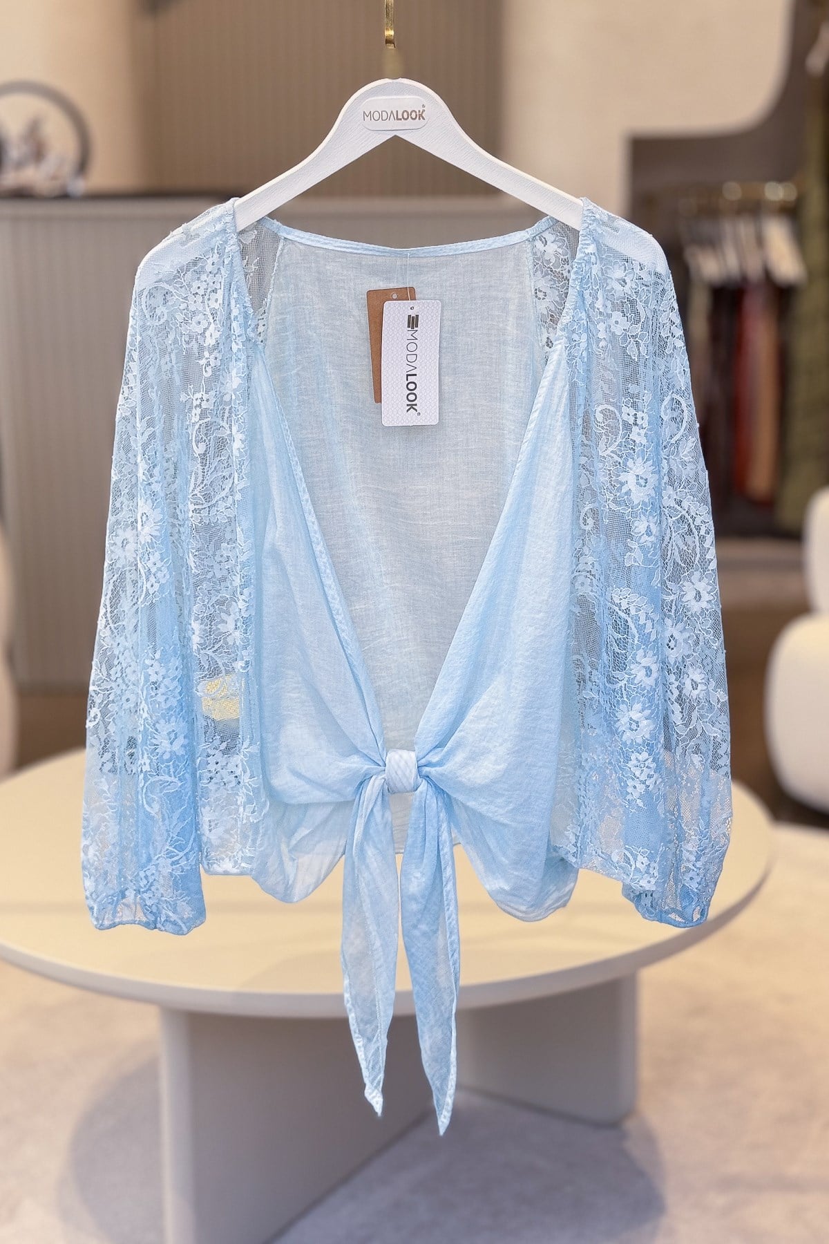 Kolları Dantelli Bolero Bebe Mavi RenkCEKET