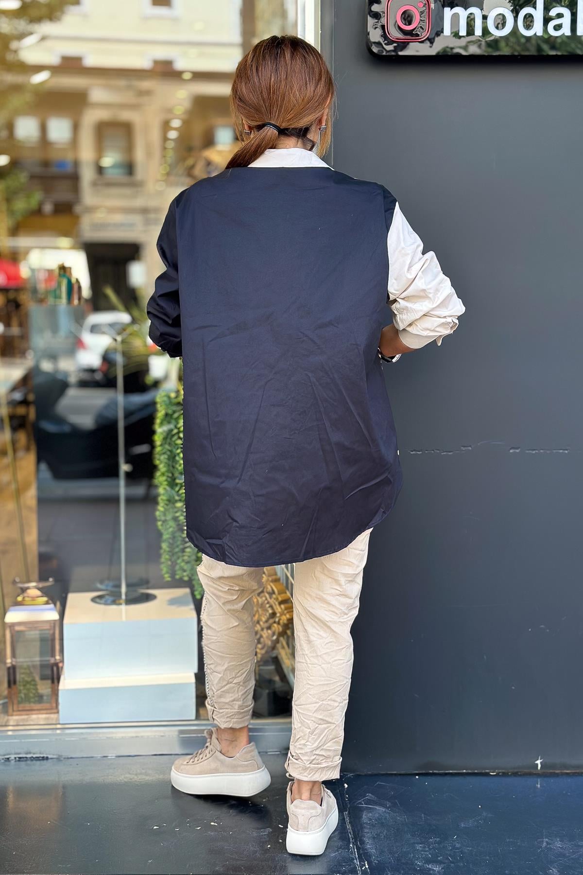 Leopar Ve Love Detaylı Gömlek Siyah RenkGÖMLEK