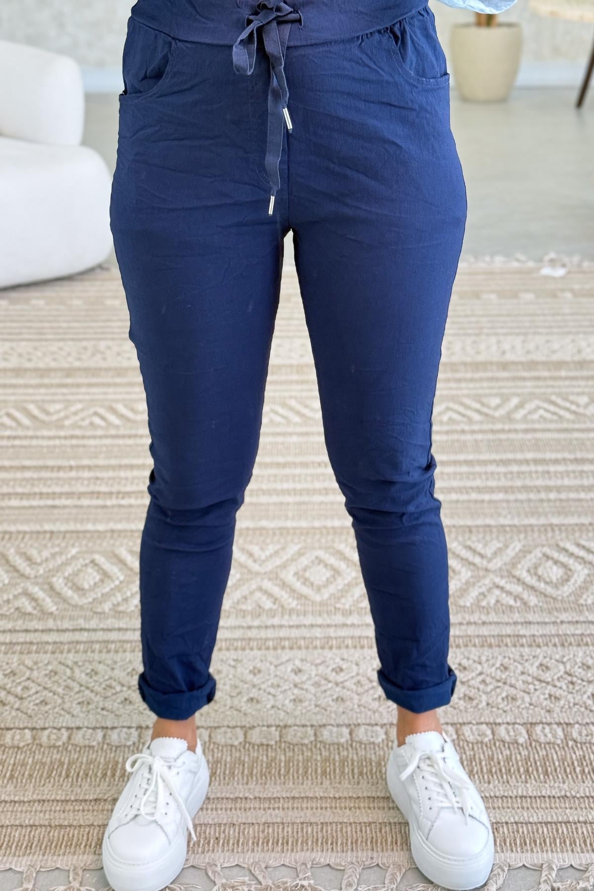 Likralı Düz Basic Pantolon Lacivert RenkPANTOLON