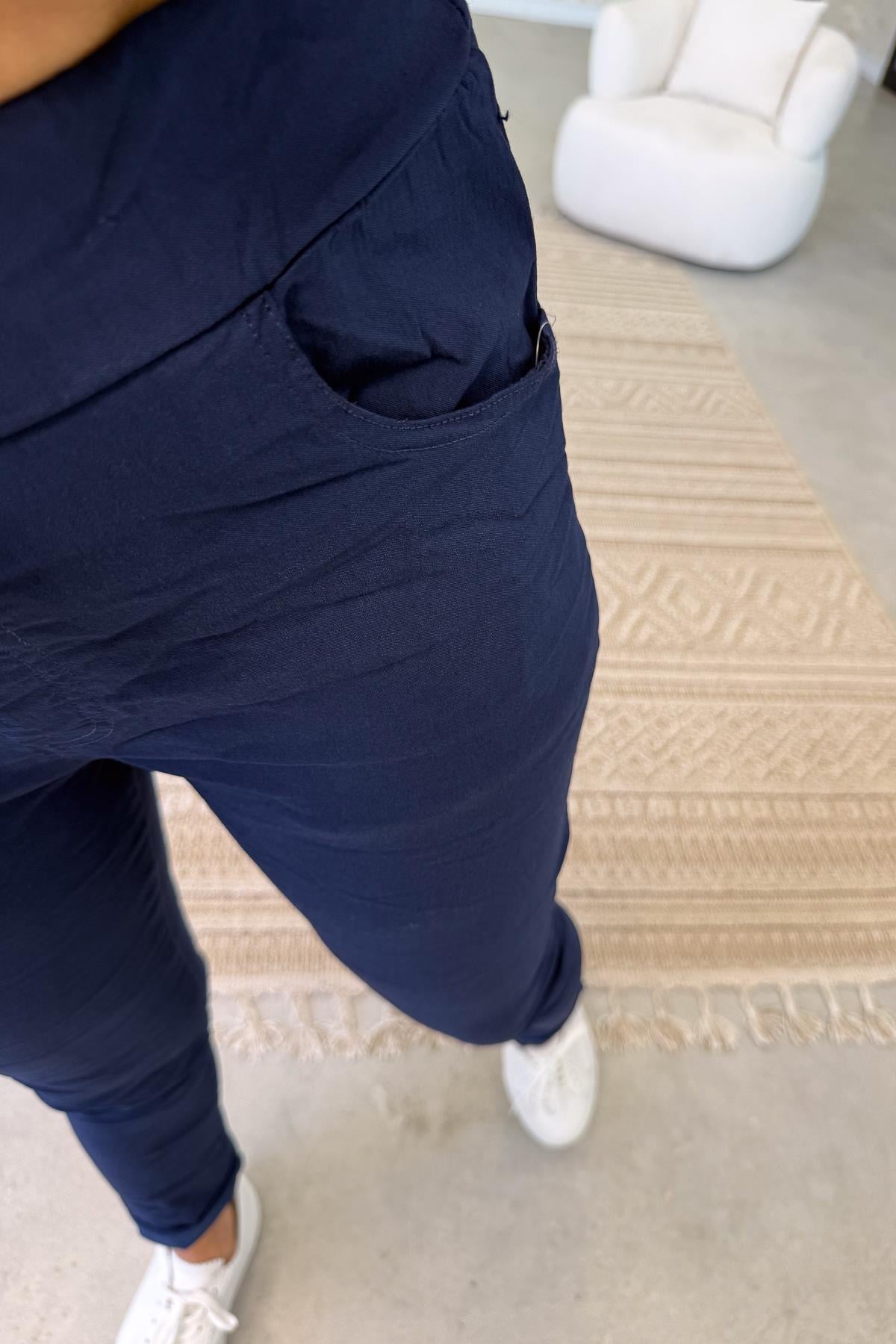 Likralı Düz Basic Pantolon Lacivert RenkPANTOLON