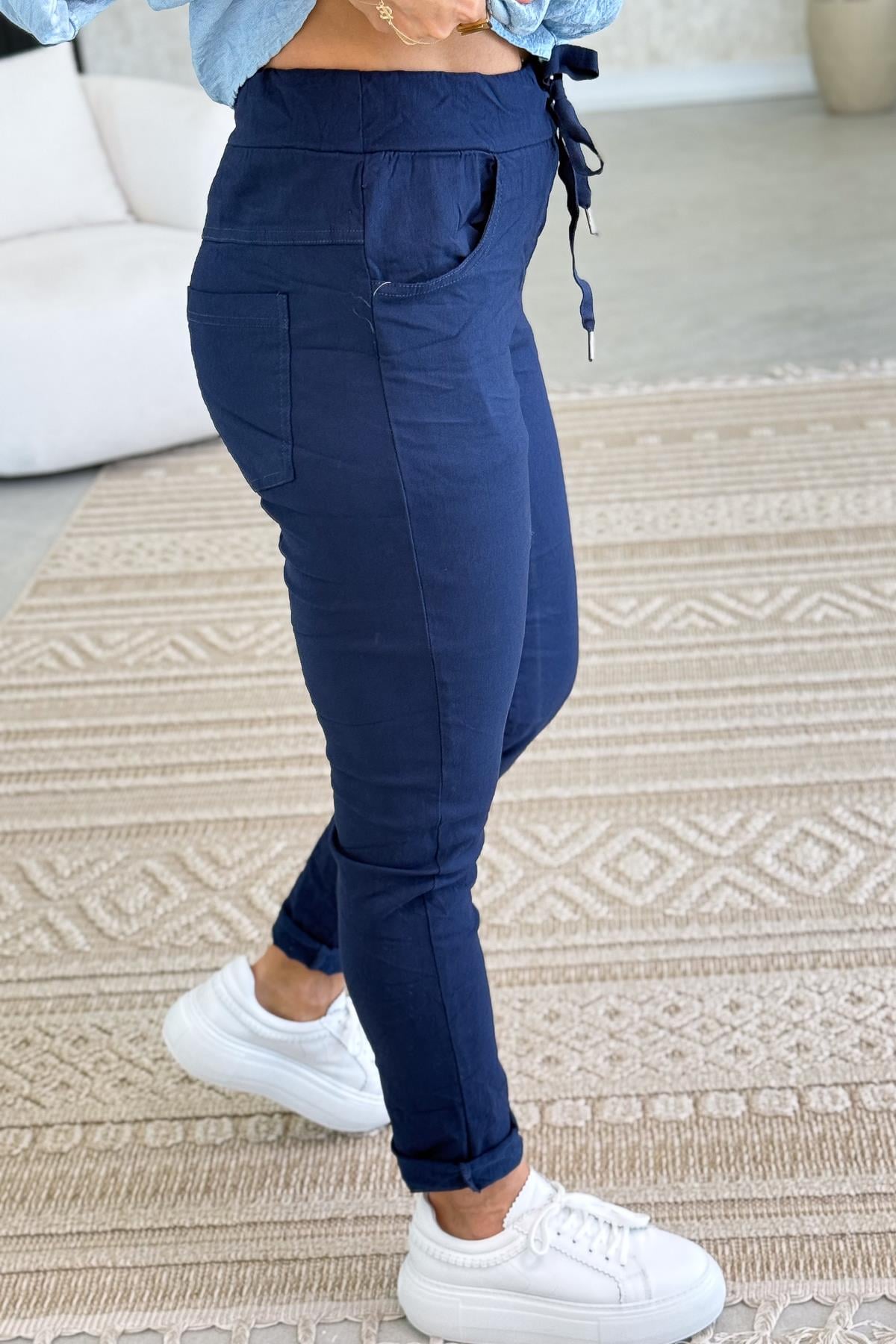 Likralı Düz Basic Pantolon Lacivert RenkPANTOLON