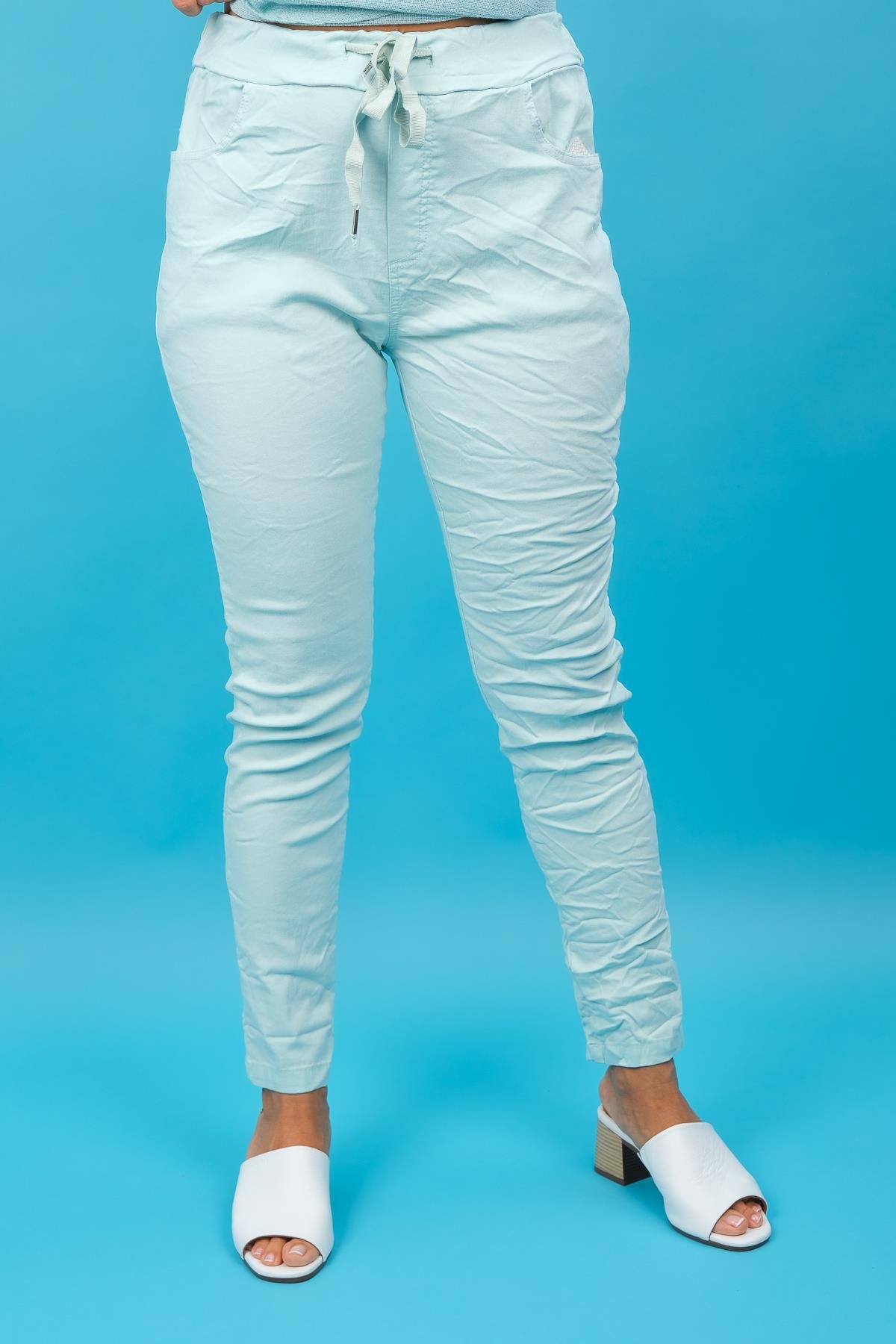 Likralı Düz Basic Pantolon Mint RenkPANTOLON