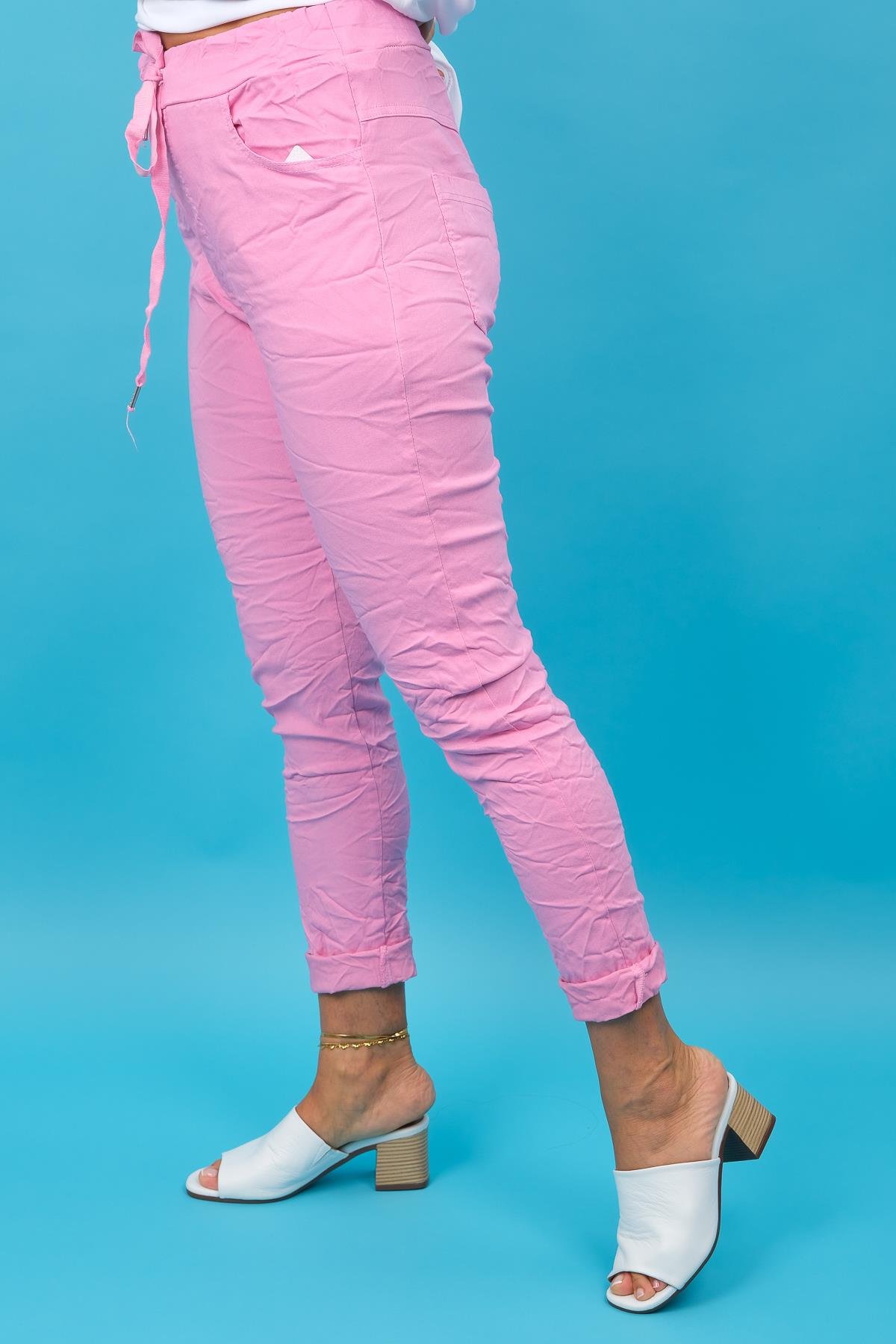 Likralı Düz Basic Pantolon Pembe RenkPANTOLON