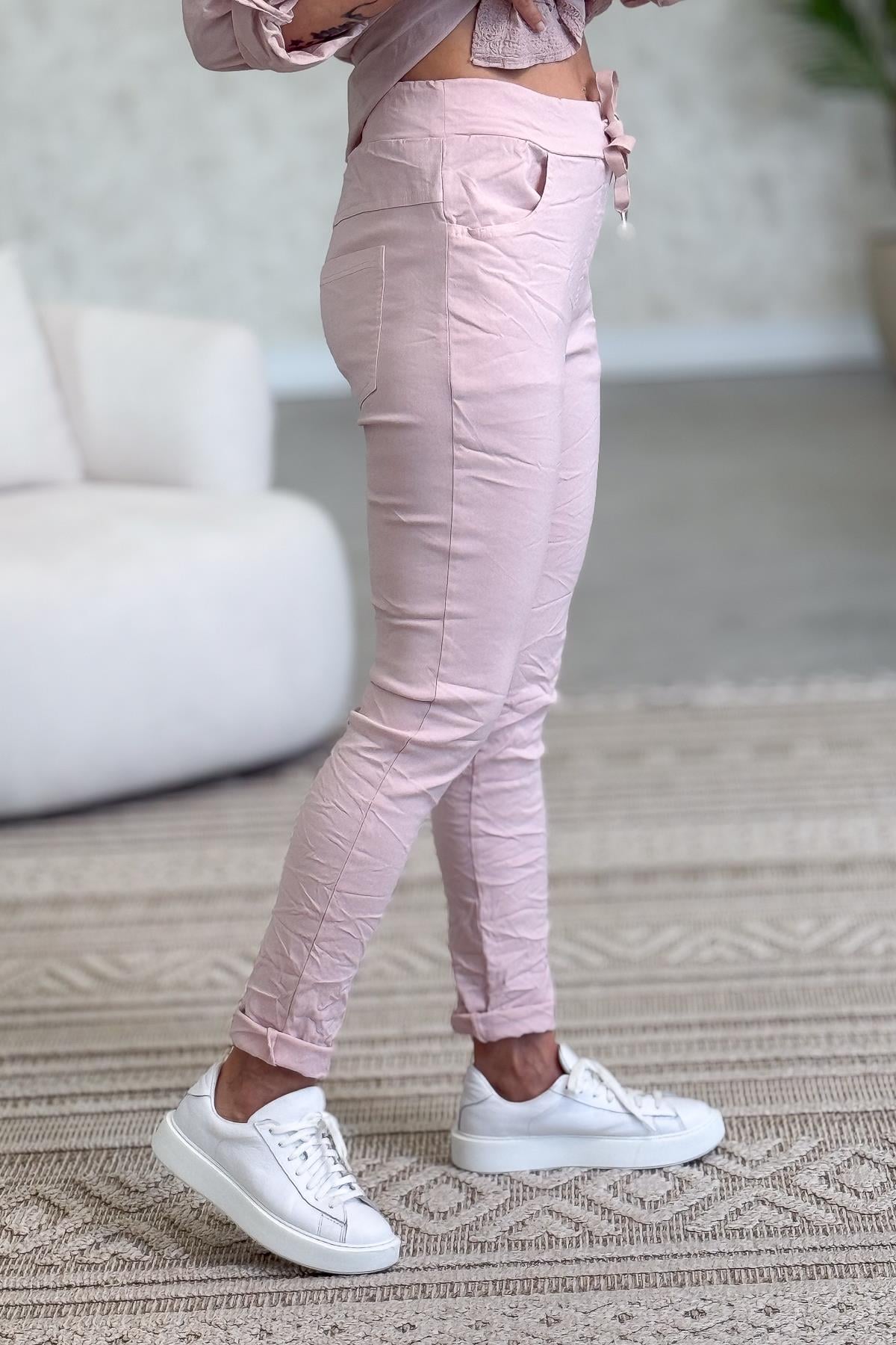 Likralı Düz Basic Pantolon Pudra RenkPANTOLON