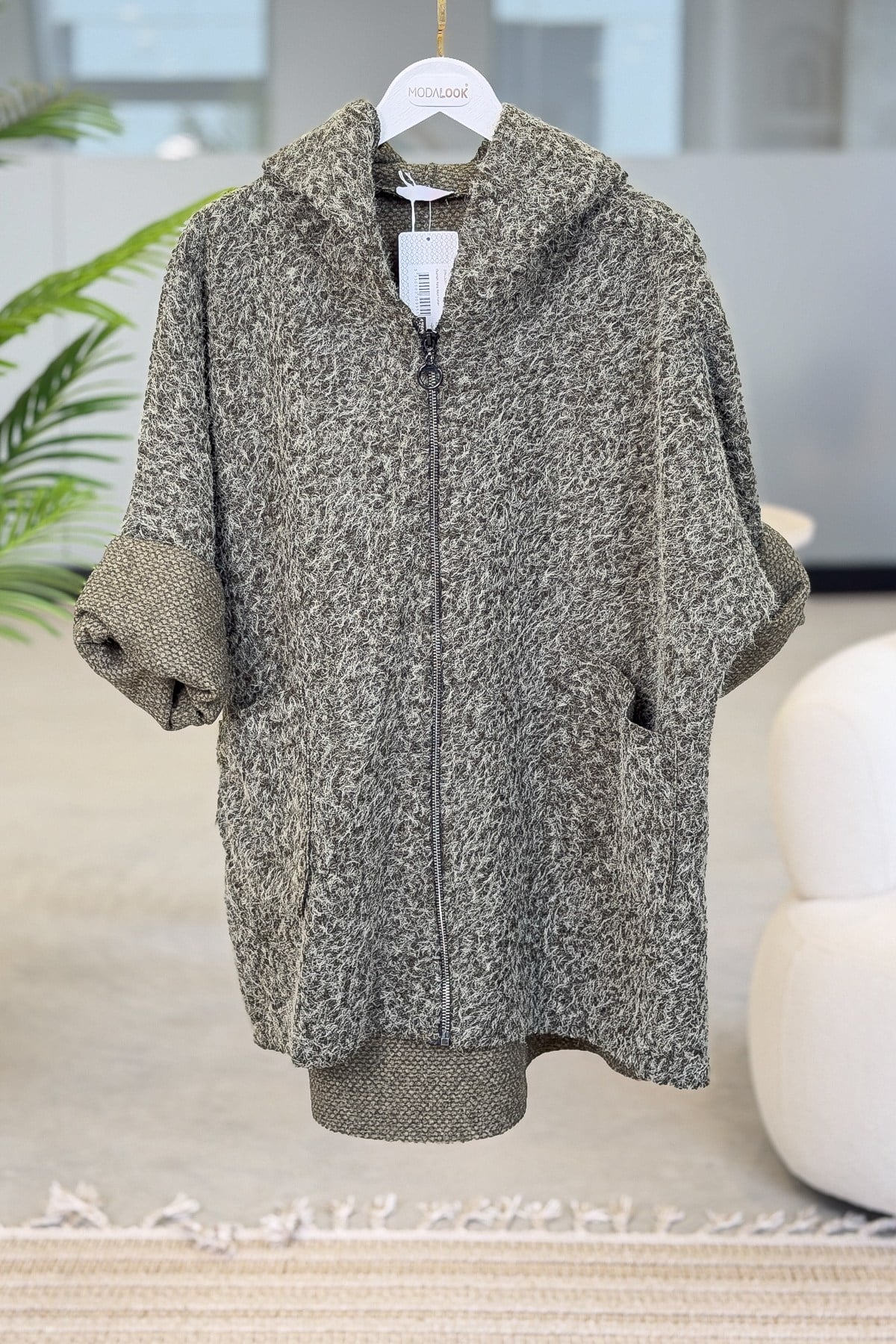 Oversize Kalıp Keçe Kaban Haki RenkMONT & KABAN