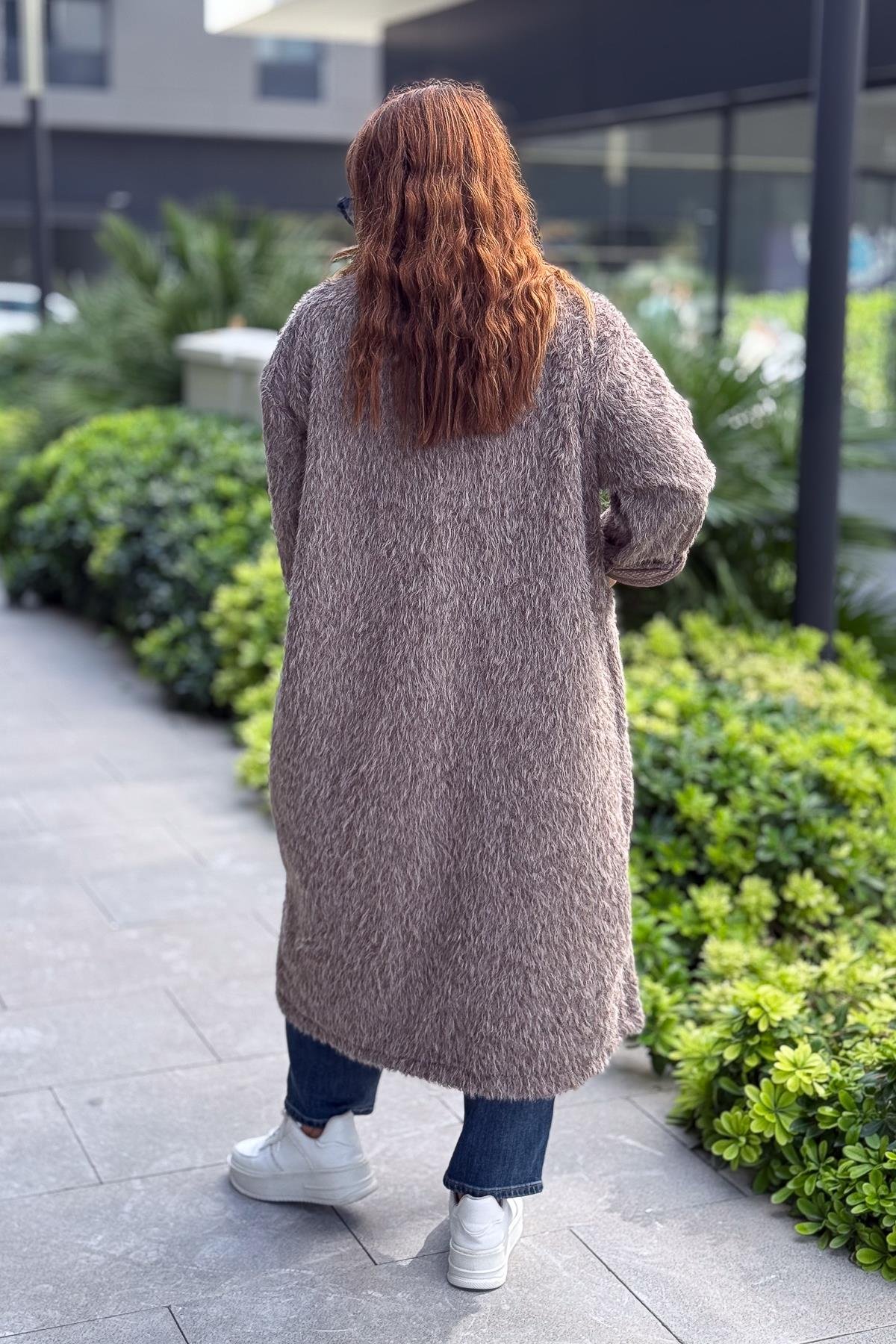 Peluş Hırka Vizon RenkCEKET
