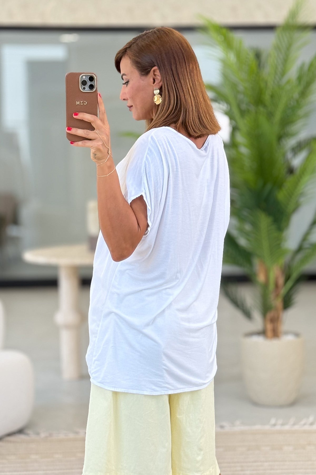 Renkli Gül Desenli Viskon Tshirt Pembe RenkBLUZ