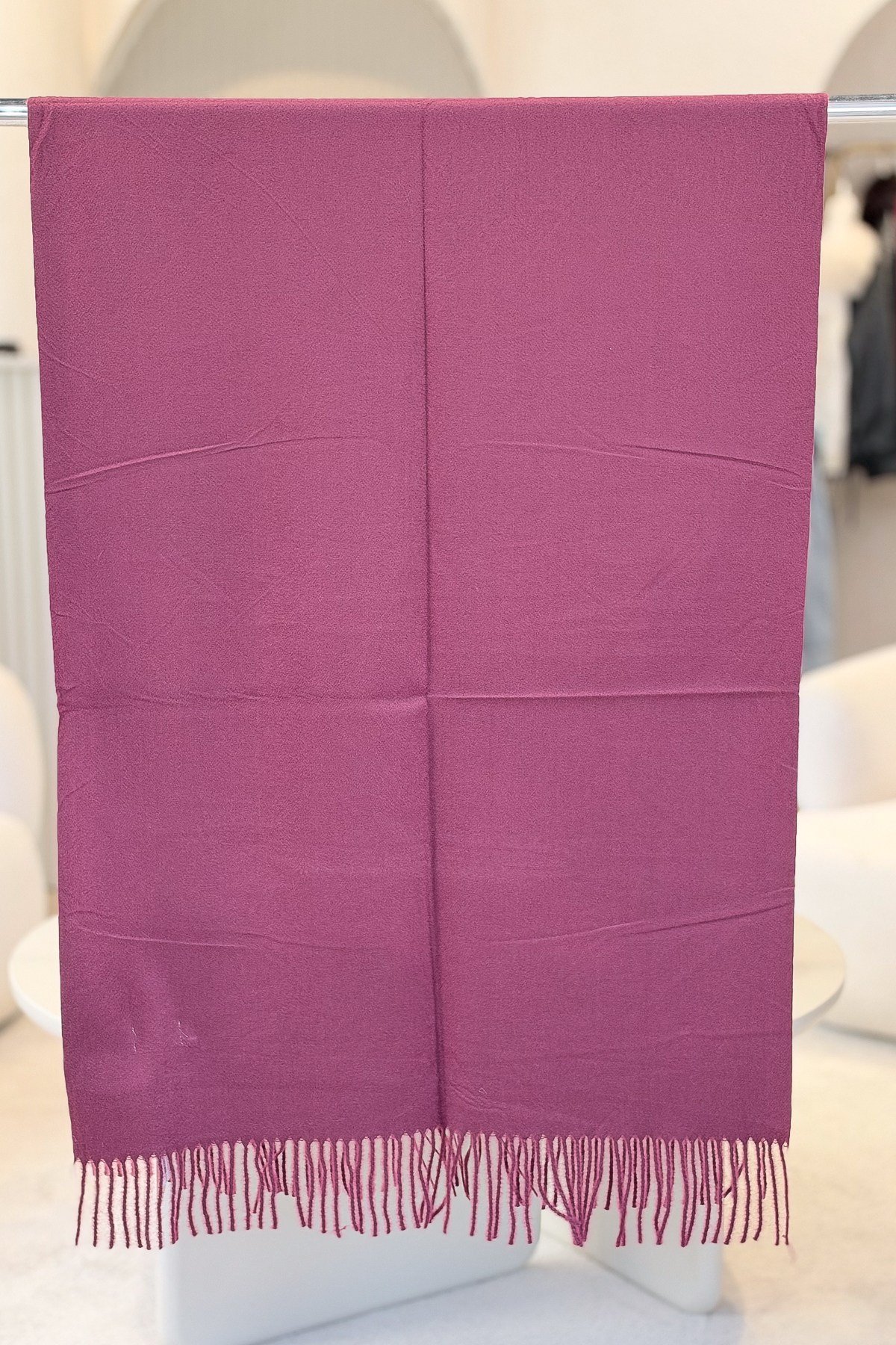 Tek Renk Kaşmir Şal Mürdüm RenkŞAL & FULAR