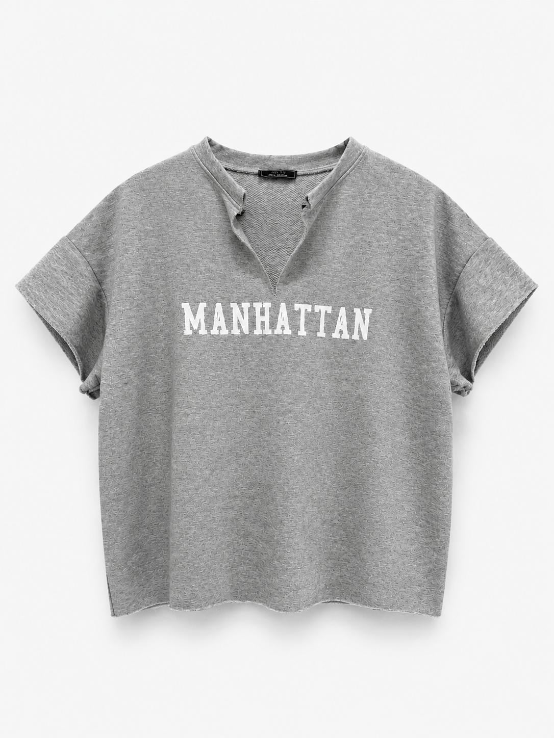 GRİ MANHATTAN BASKILI SWEATSHİRT