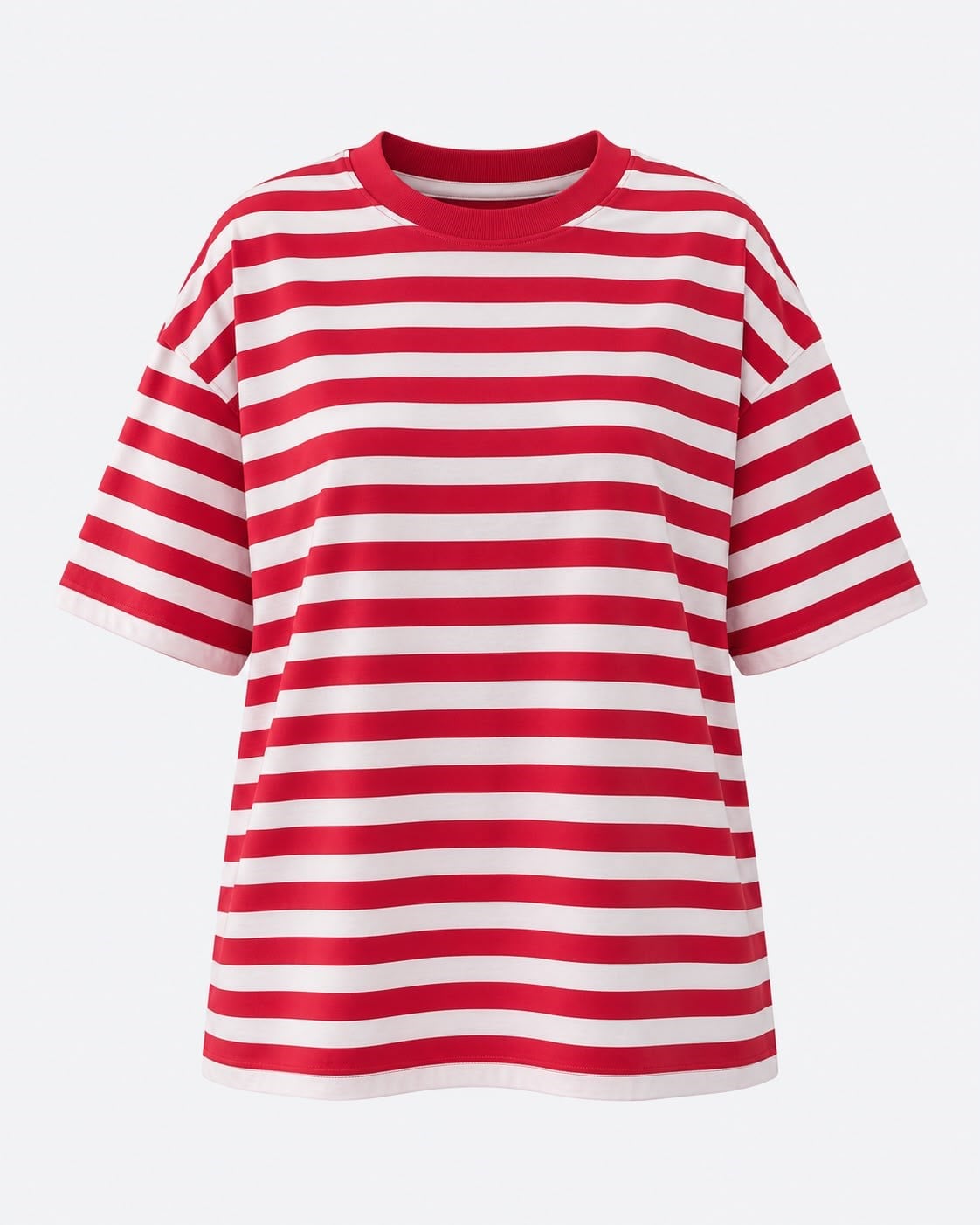 Kırmızı Beyaz Çizgili Tshirt