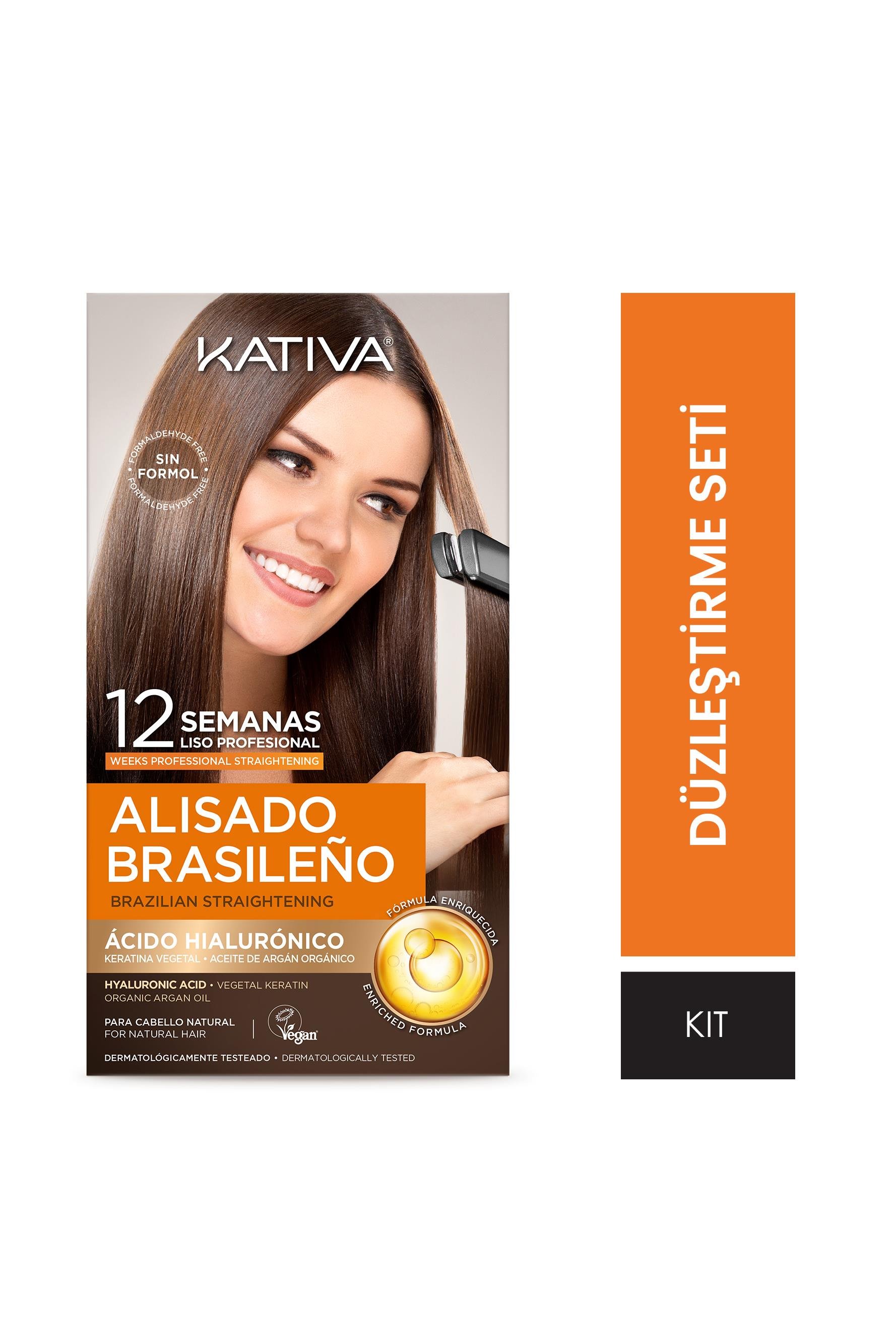 Kativa Brazilian Straightening Kit - Brezilya Keratin Doğal ve Vegan Saç Düzleştirme Seti