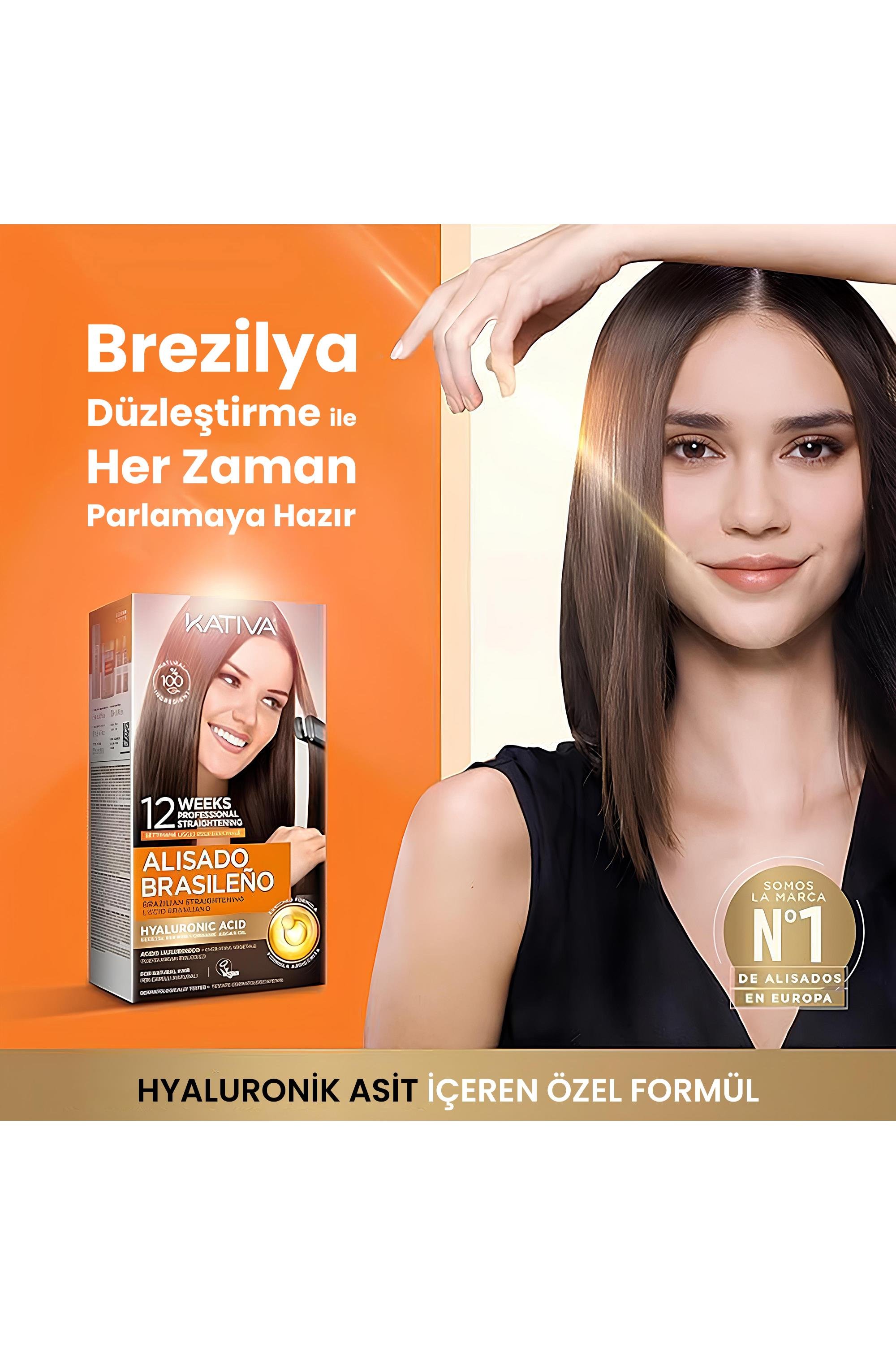 Kativa Brazilian Straightening Kit - Brezilya Keratin Doğal ve Vegan Saç Düzleştirme Seti