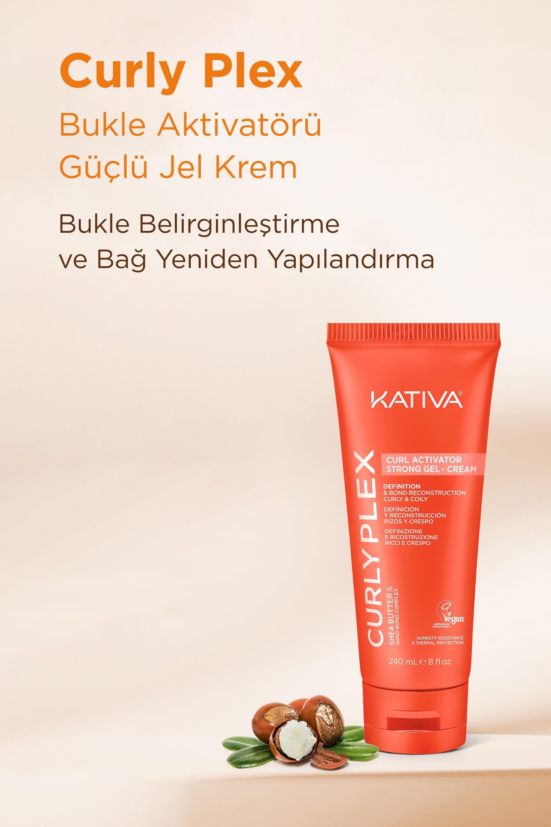 Kativa Curly Plex Güçlü Bukle Belirginleştirici - Şekillendirici Jel Krem 240 mL