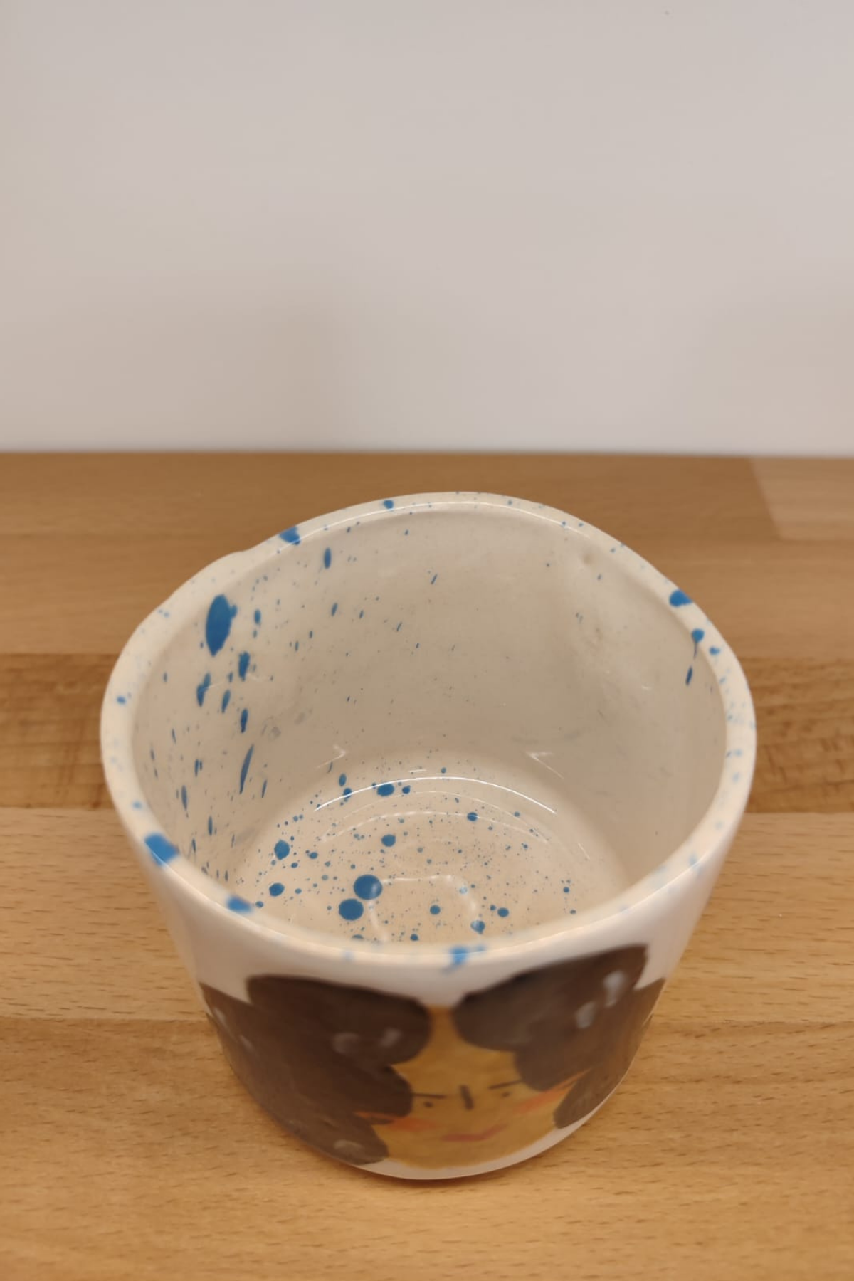 2K Studio Karakız Figürlü Bardak, Mavi Damlacıklı