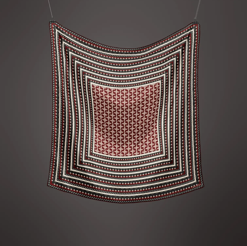 8 Maison Monogram Kırmızı Twill İpek Pareo