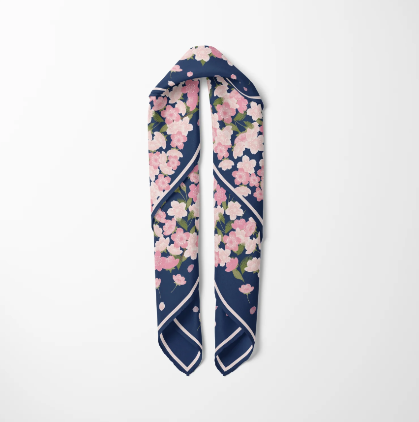 8 Maison Sakura Blue Twill İpek Pareo