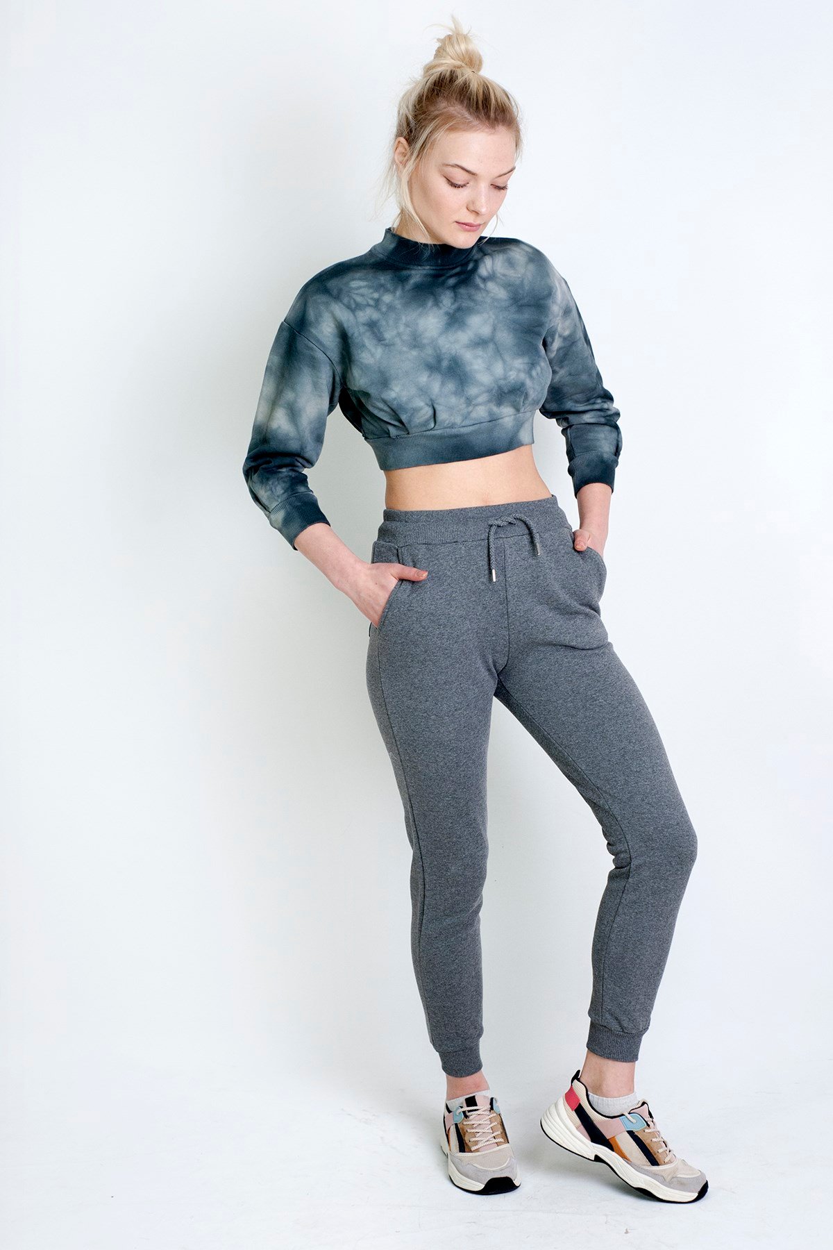 Batik Crop Sweatshirt