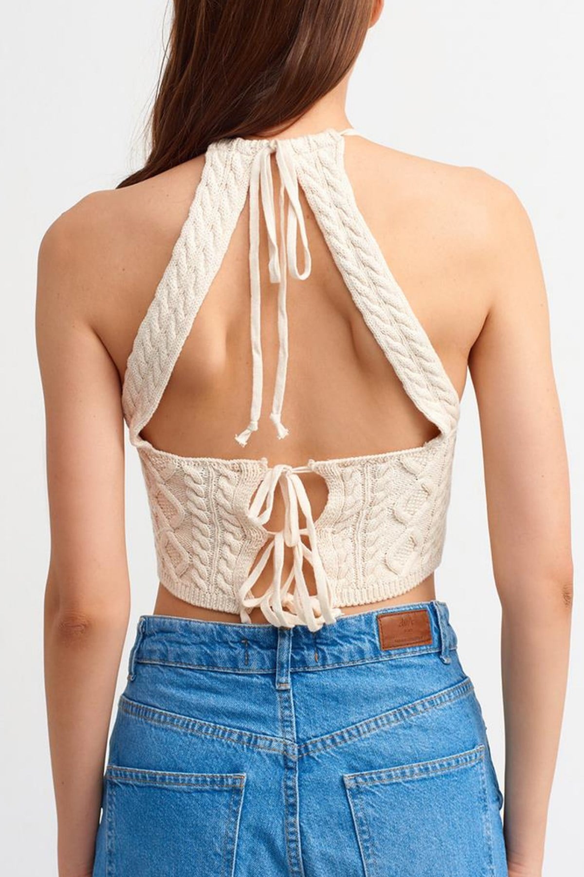 Bej Örme Crop Top LMH21125