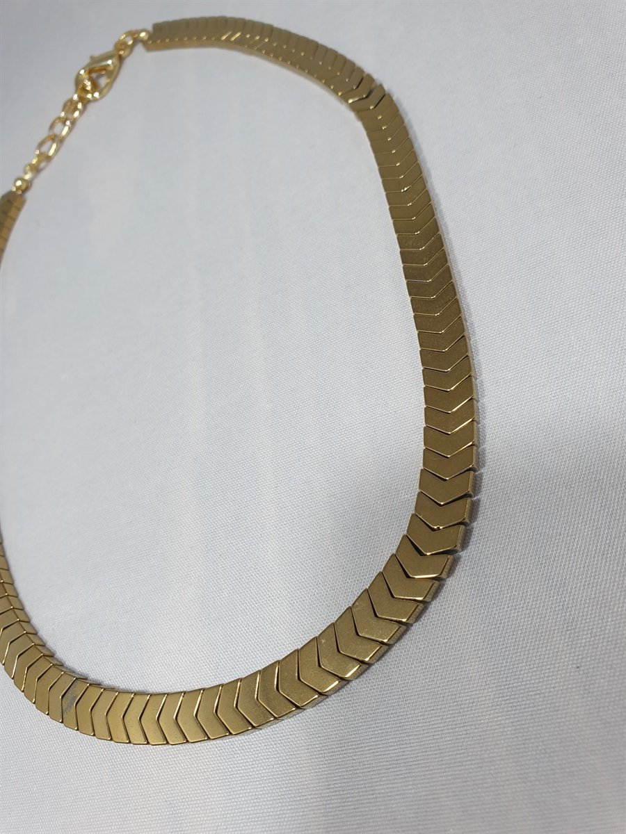 Bronz Balıksırtı Hematit Kolye
