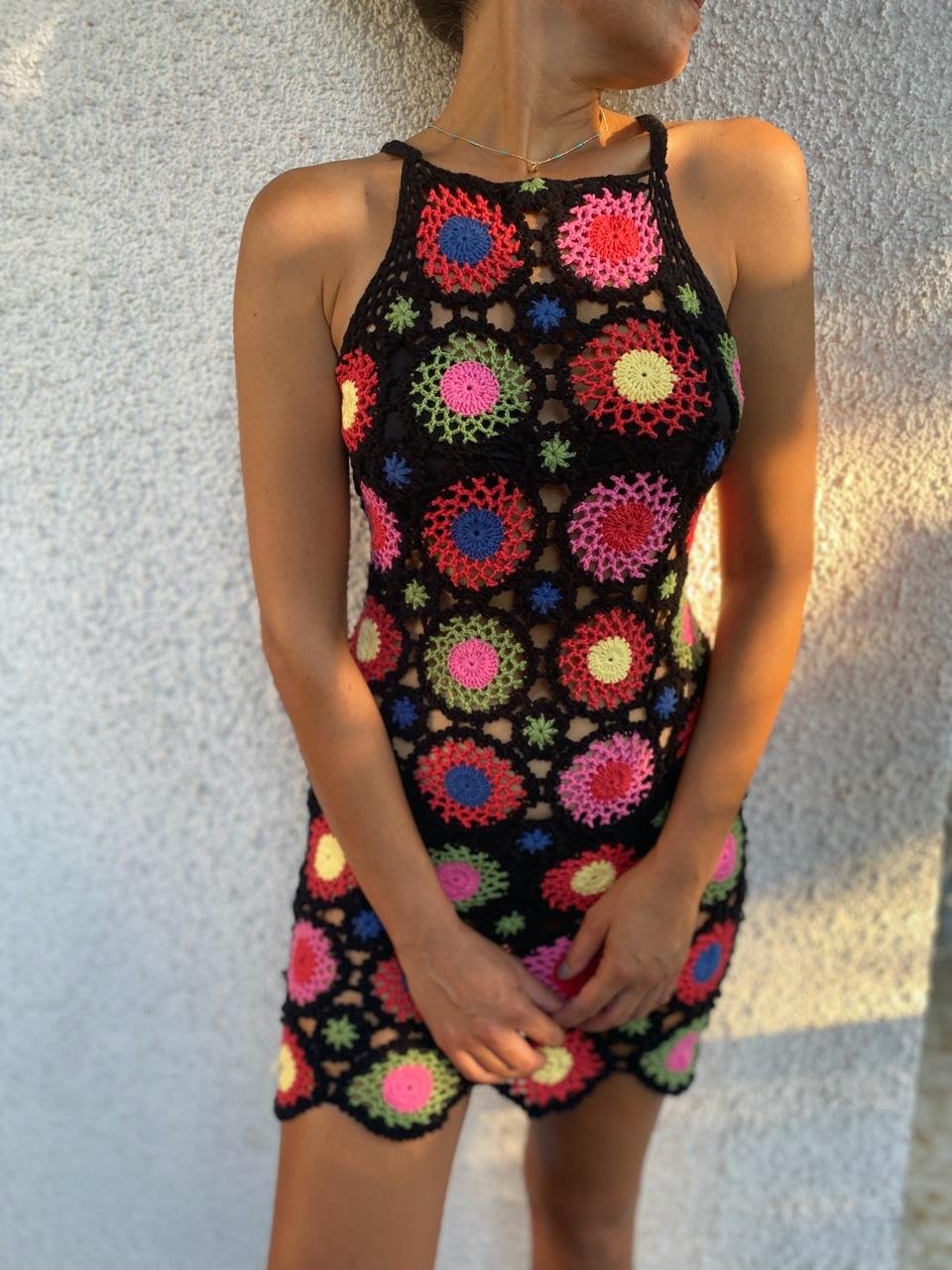 Chalicca Renkli Örgü Elbise