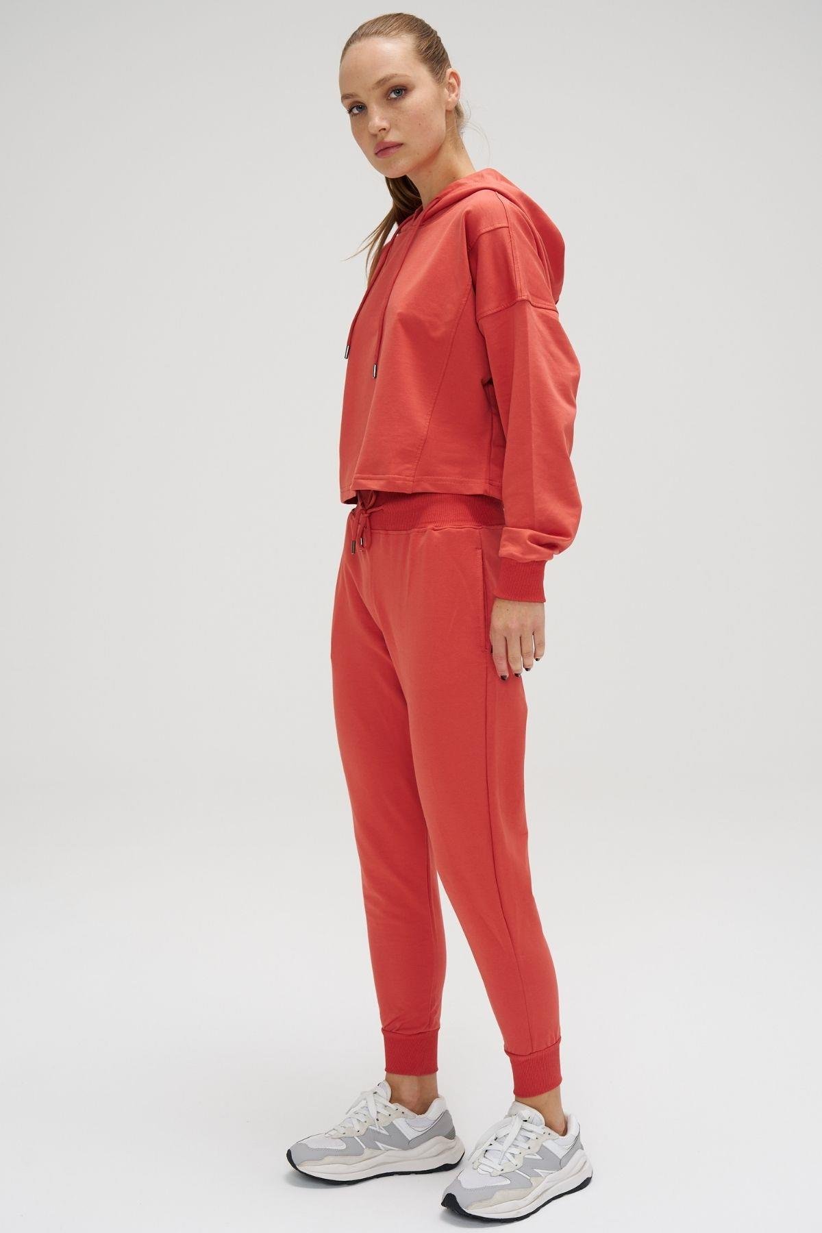 Crop Kapüşonlu Sweatshirt Terra
