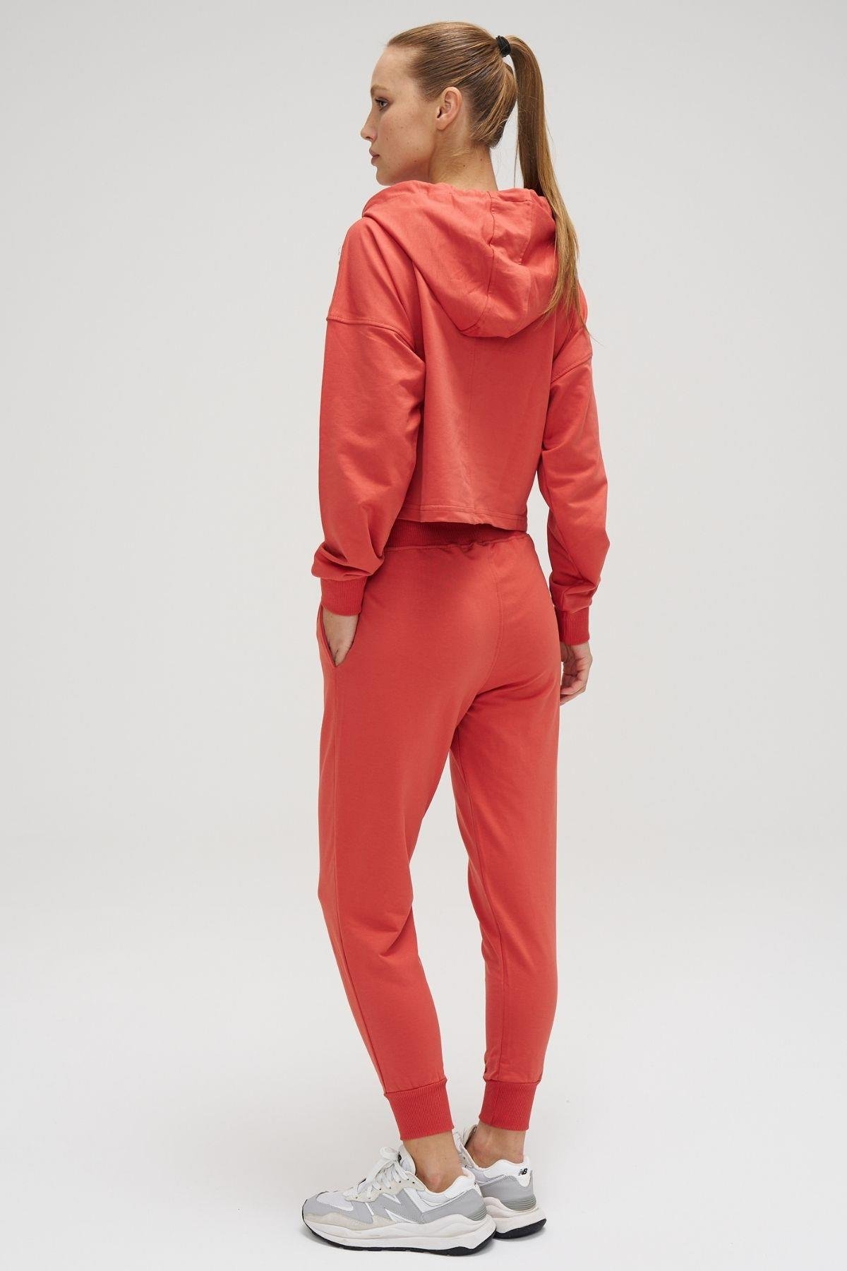 Crop Kapüşonlu Sweatshirt Terra