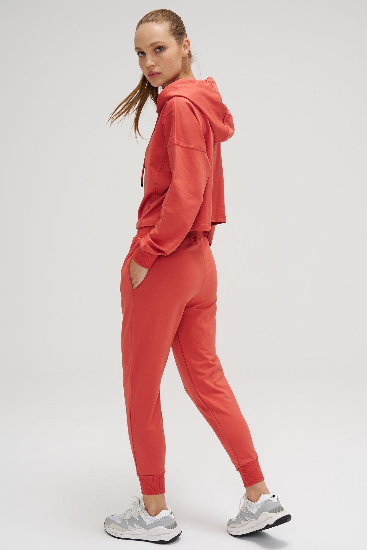 Crop Kapüşonlu Sweatshirt Terra