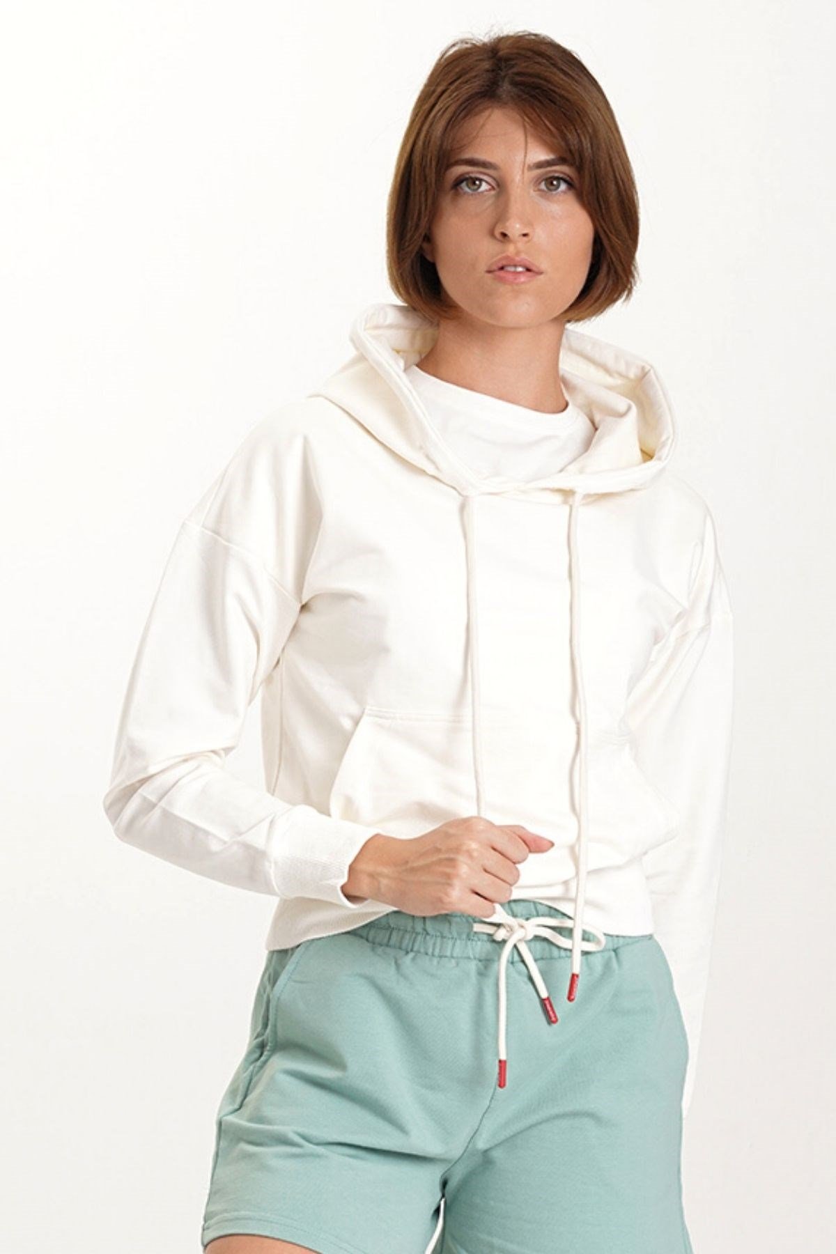 Crop Sweatshirt Ekru