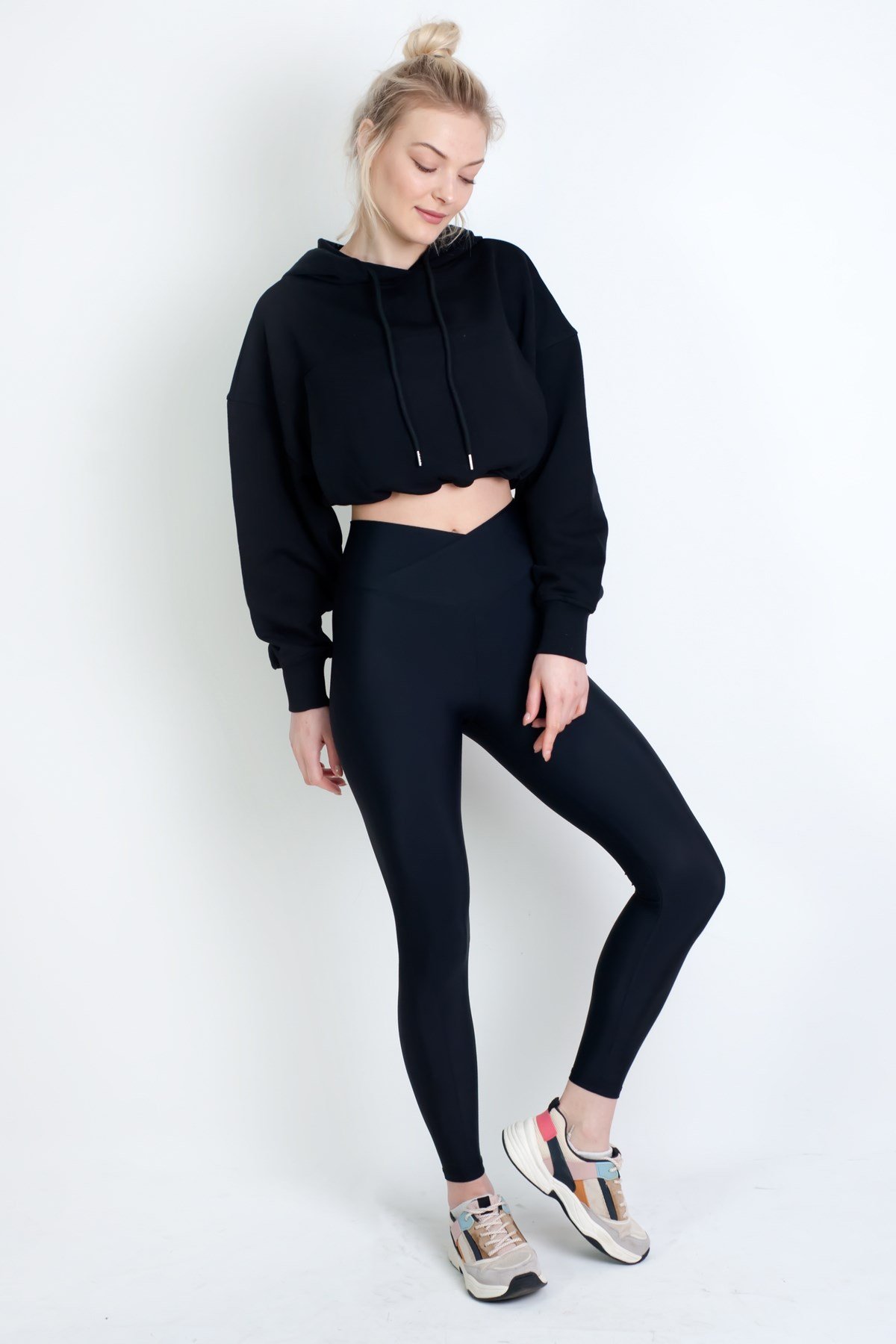 Crop Sweatshirt Siyah