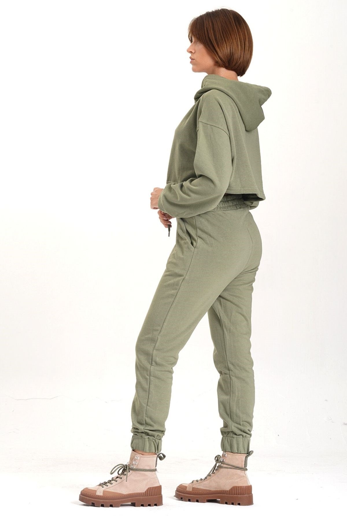 Crop Sweatshirt Yeşil