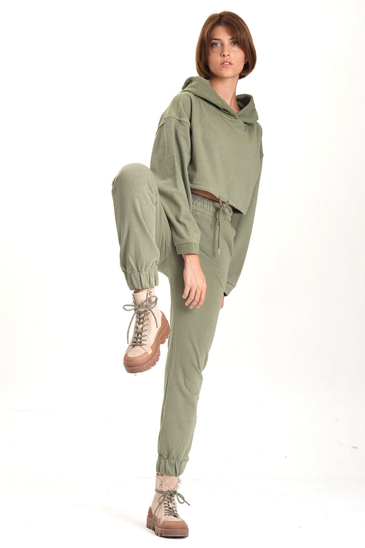 Crop Sweatshirt Yeşil