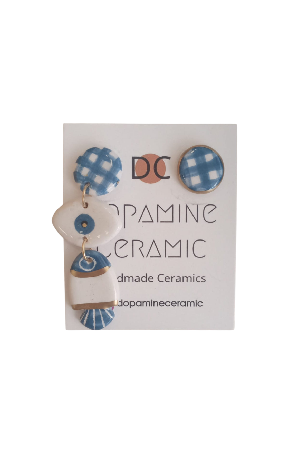 Dopamine Ceramic Balıklı Sallantılı Seramik Küpe