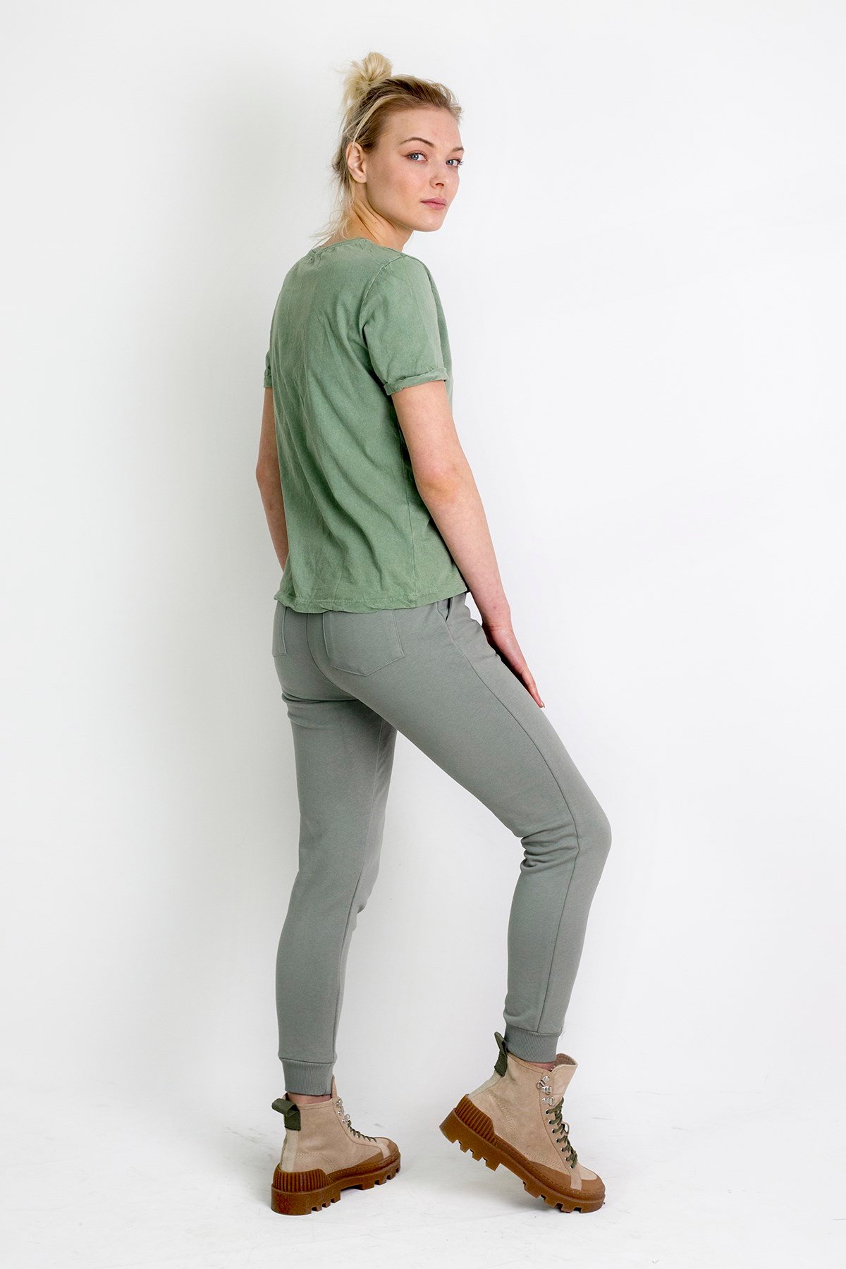 Eskitme T-shirt Yeşil