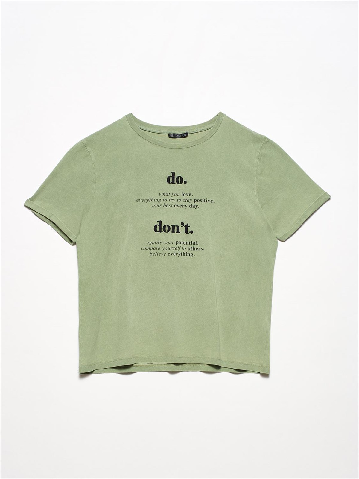 Eskitme T-shirt Yeşil