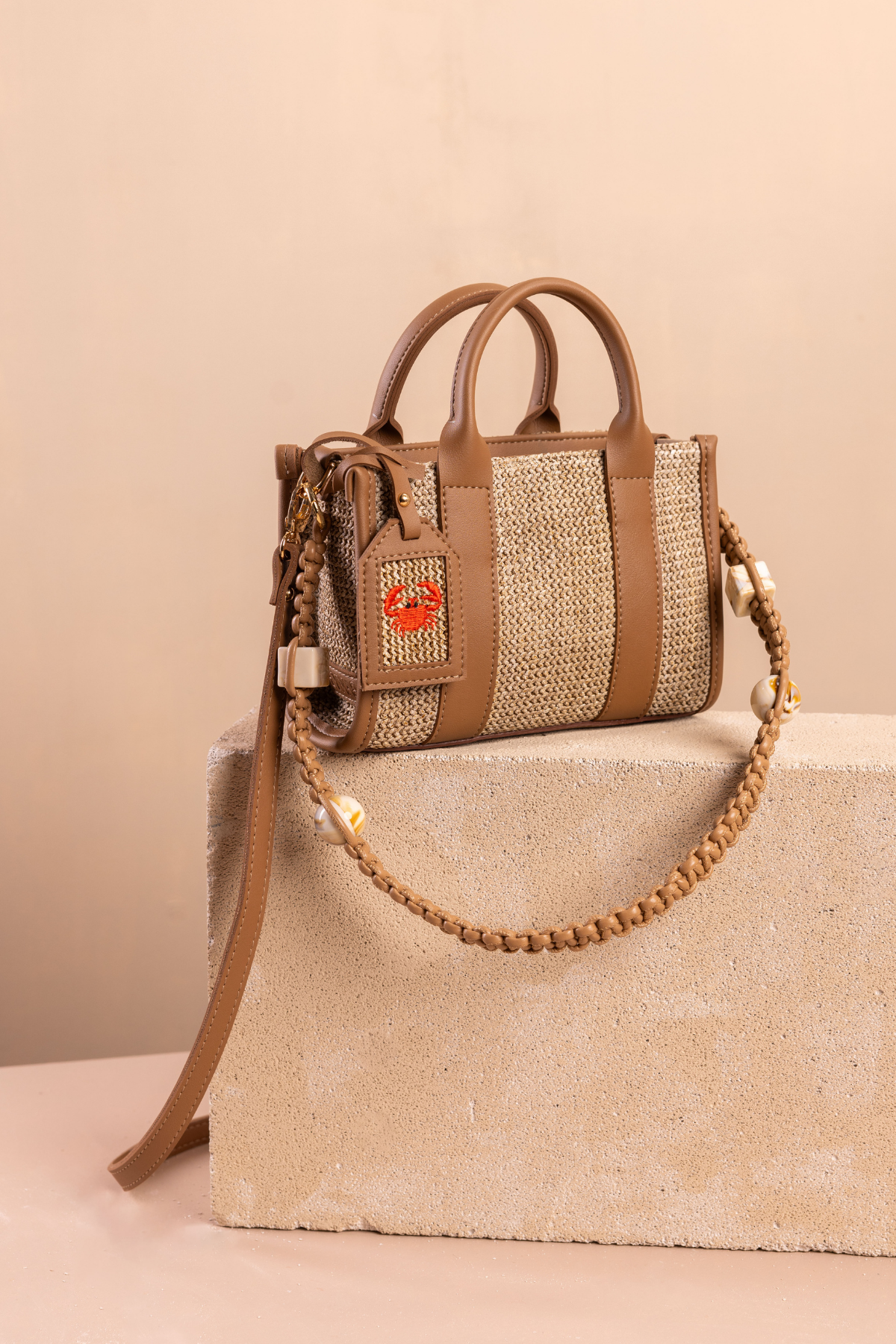 Eynaco City Bag Mini Hasır Taba