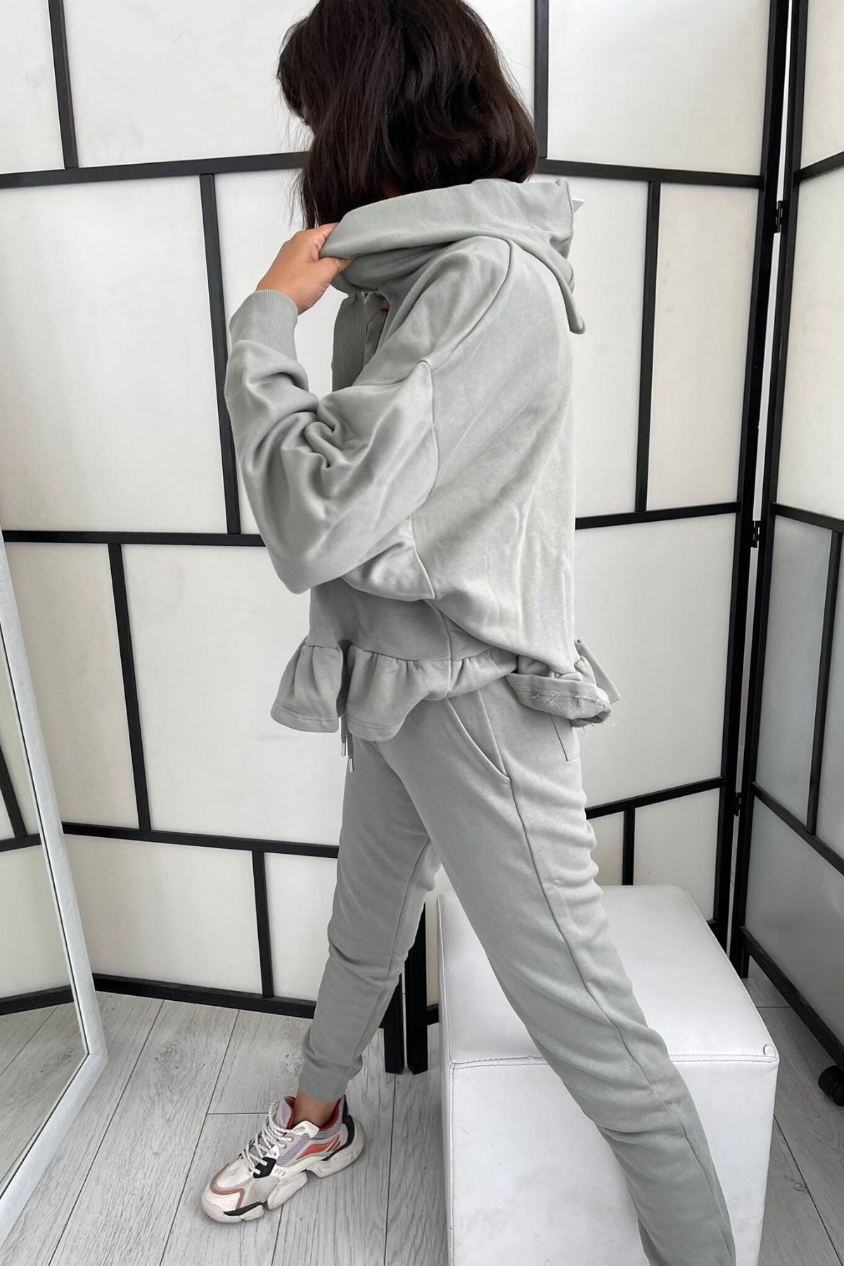 Fırfırlı Sweatshirt Haki