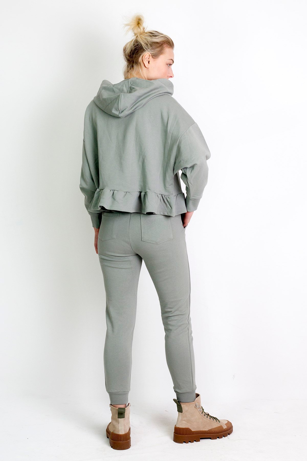 Fırfırlı Sweatshirt Haki