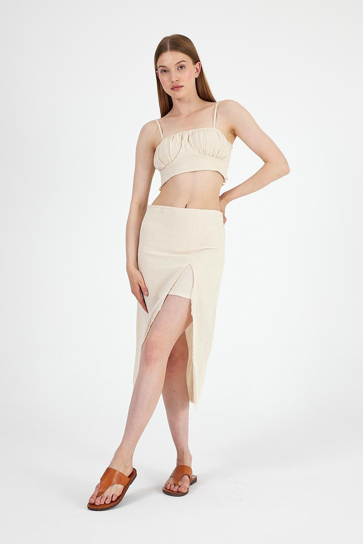 Ham Kumaş Crop Top