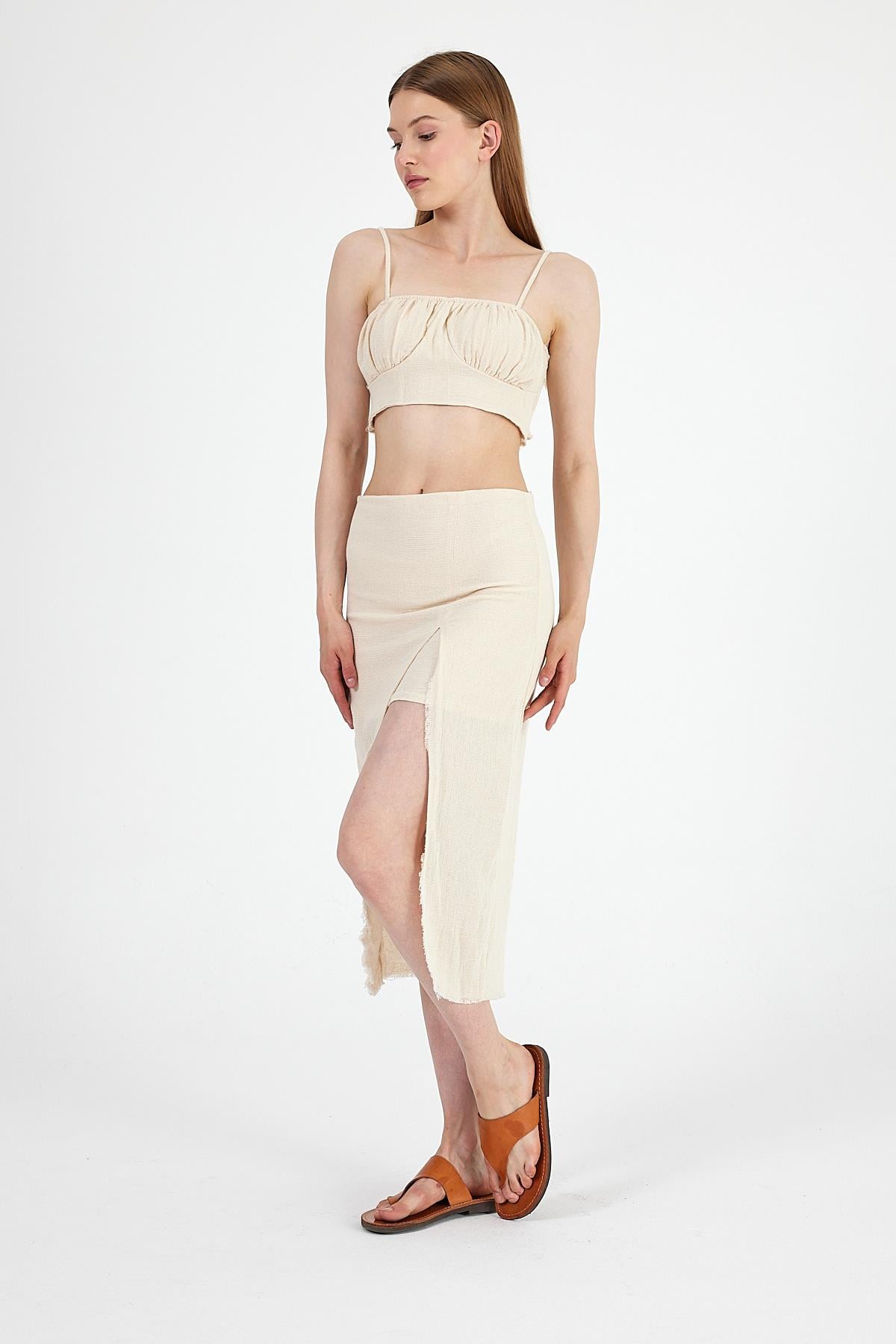 Ham Kumaş Crop Top