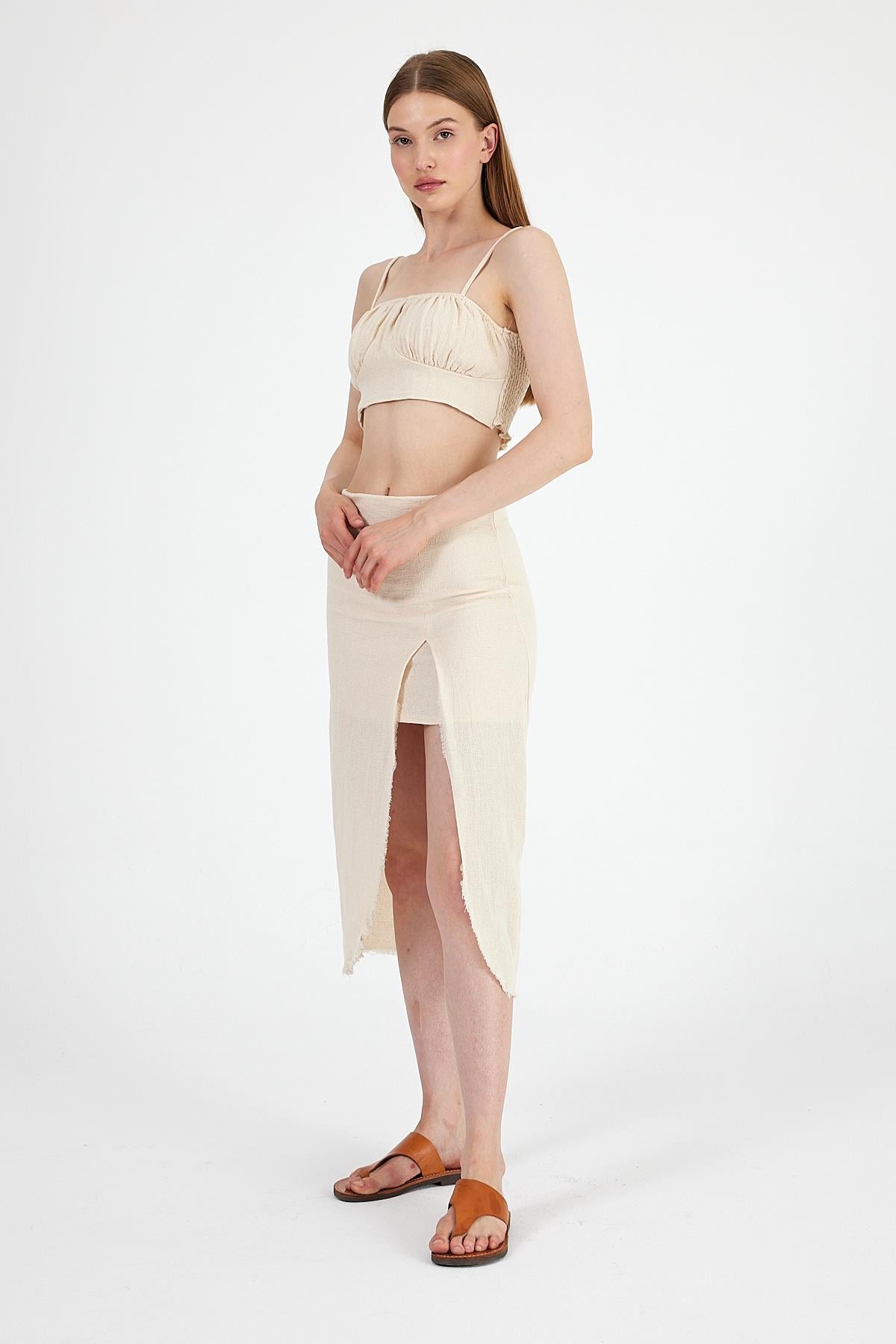 Ham Kumaş Crop Top