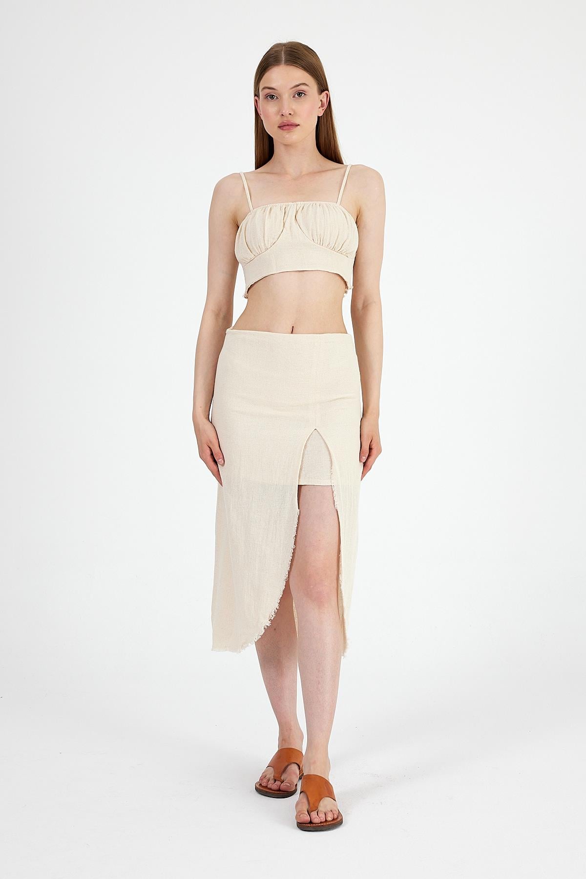 Ham Kumaş Crop Top