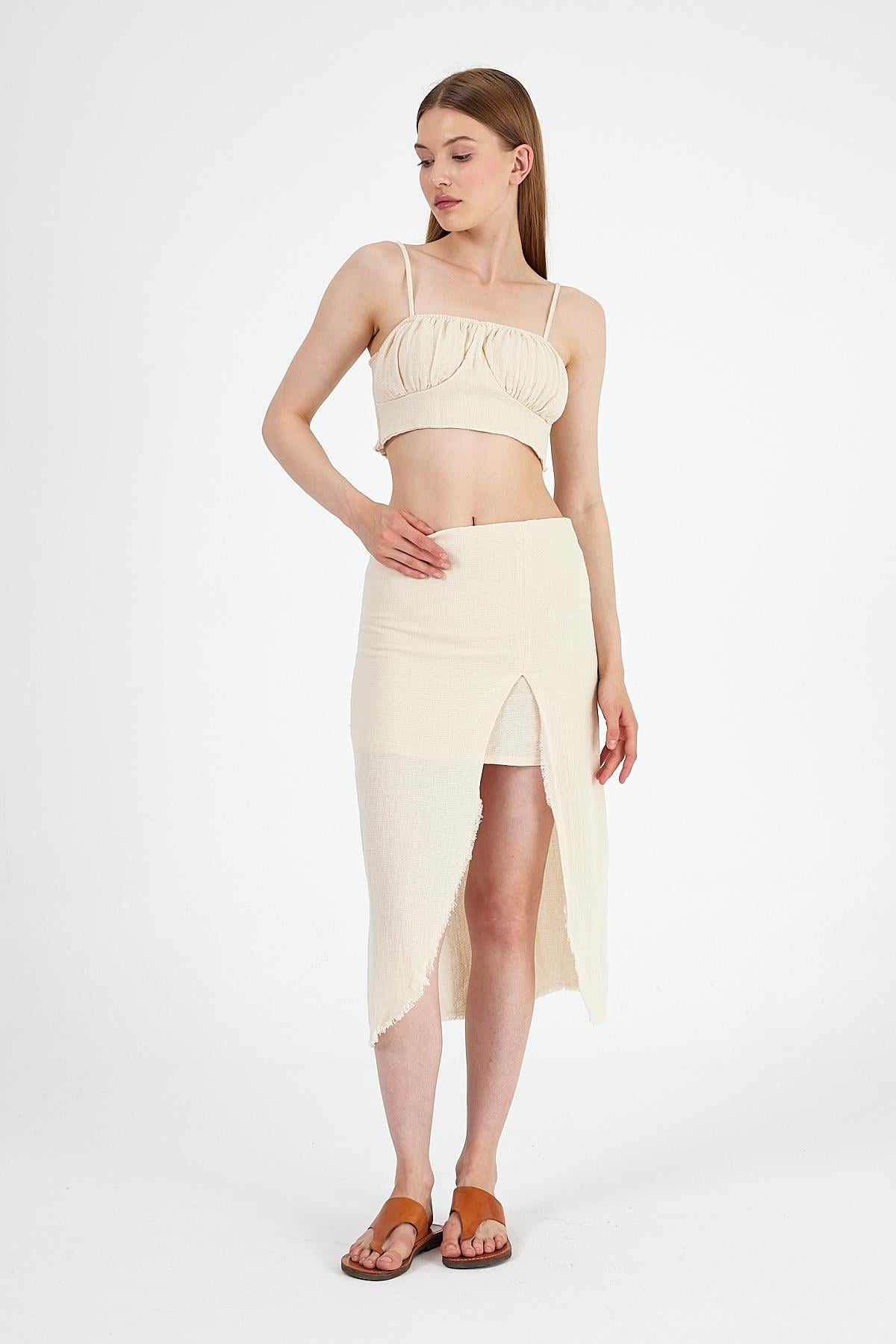 Ham Kumaş Crop Top