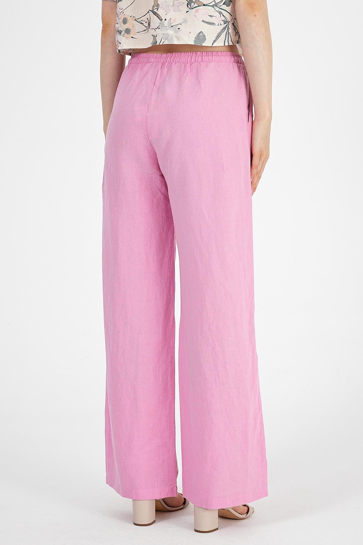 Keten Pantolon Pembe