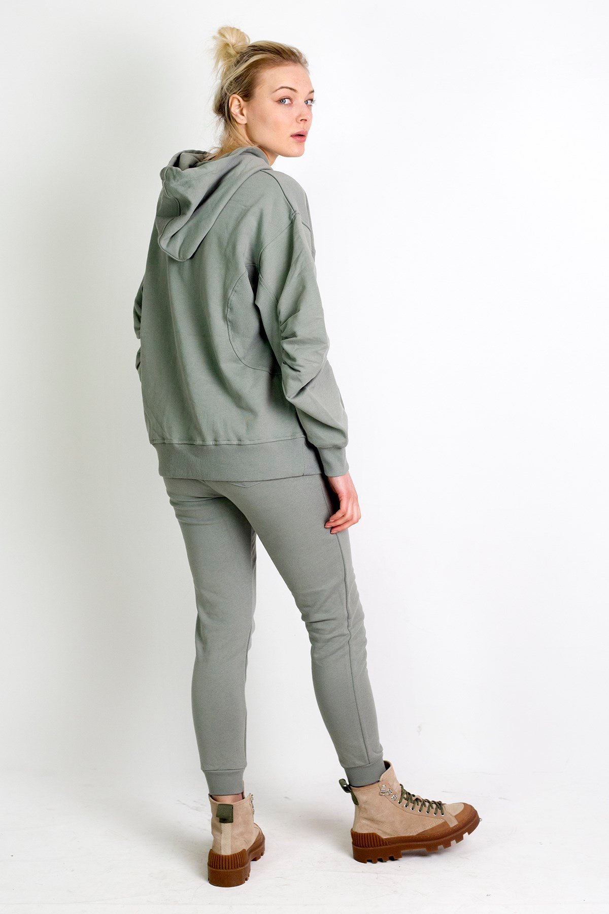 Kol Detaylı Sweatshirt Yeşil