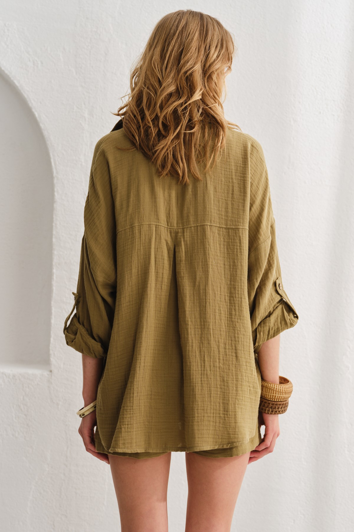 Lalin Müslin Gömlek Haki LM23507_Khaki
