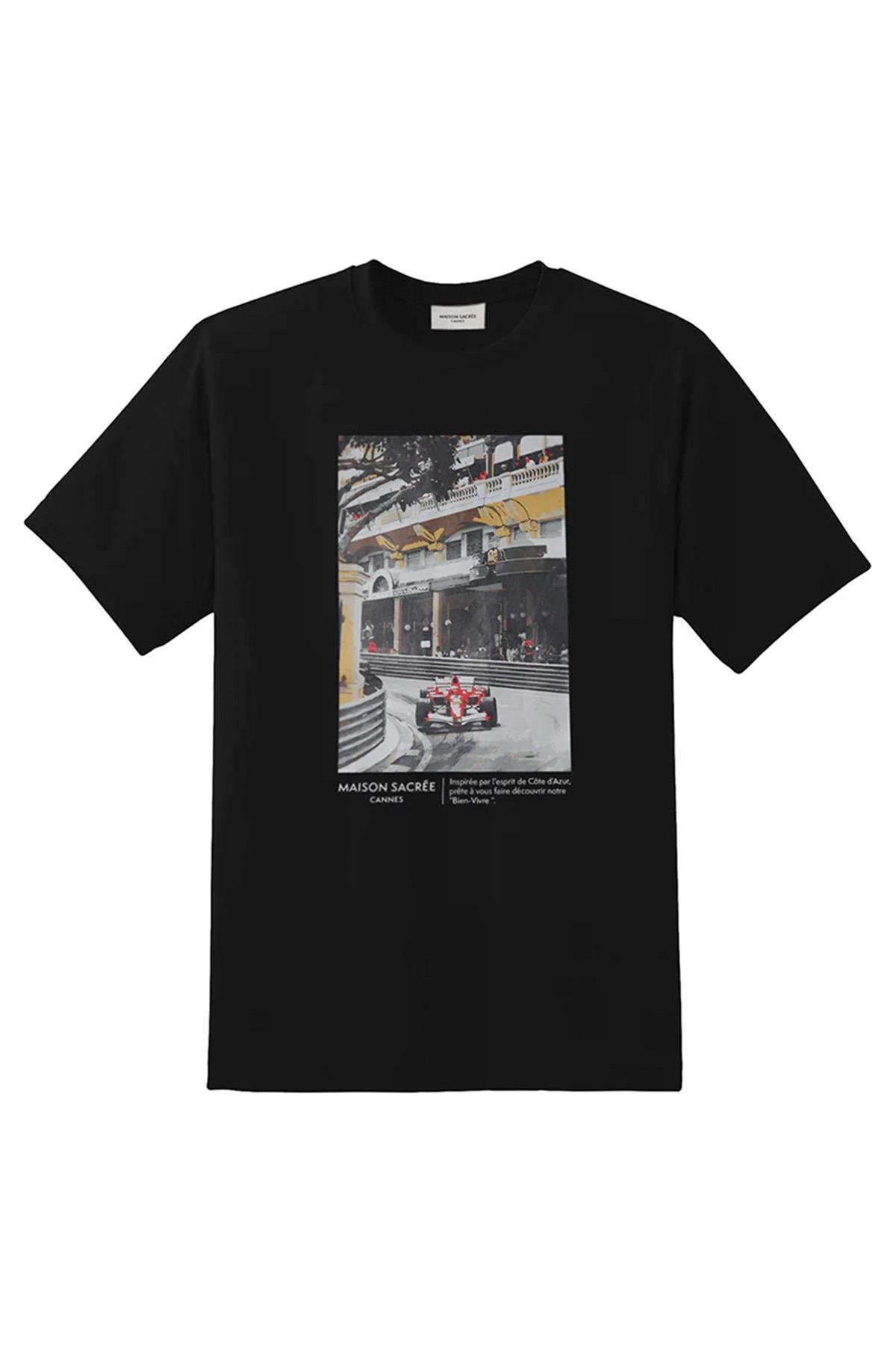 Larvotto Siyah Baskılı T-Shirt