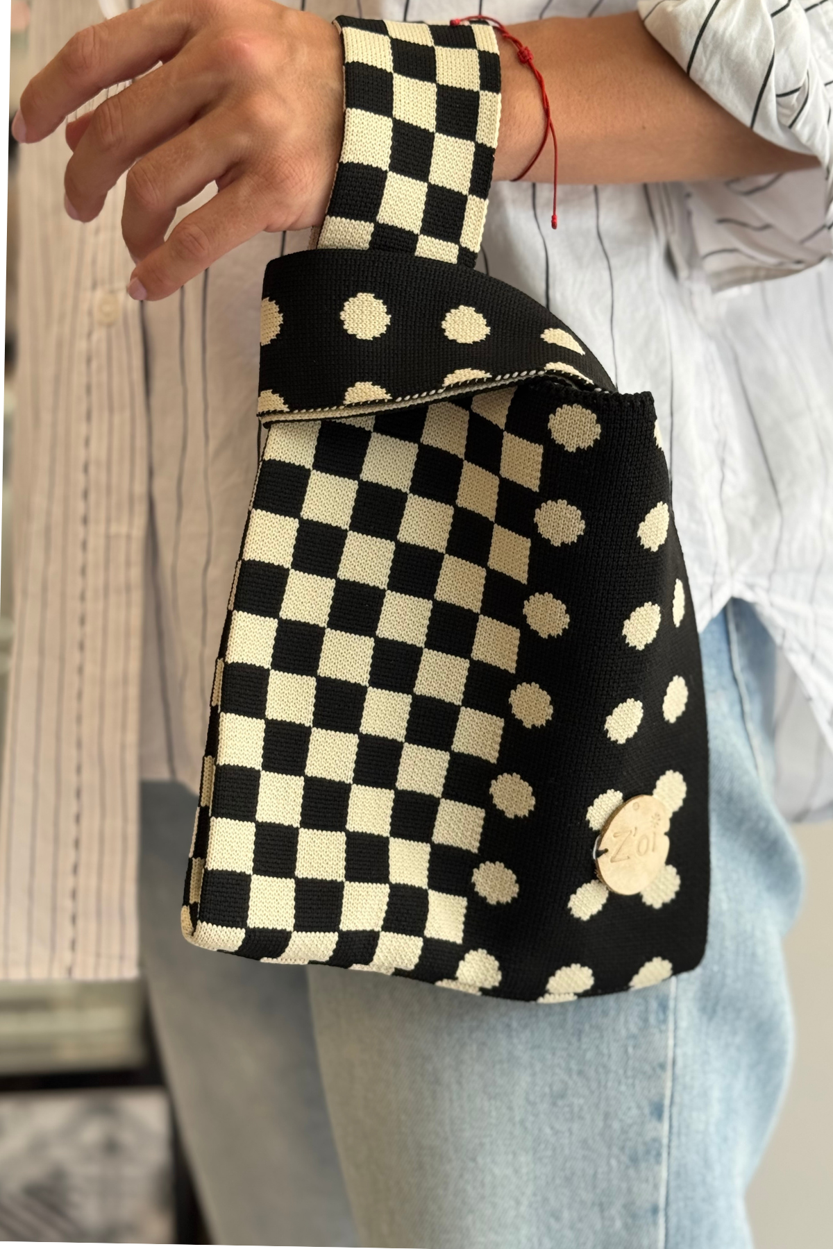 Lili Mini Black Blossom Wrist Bag