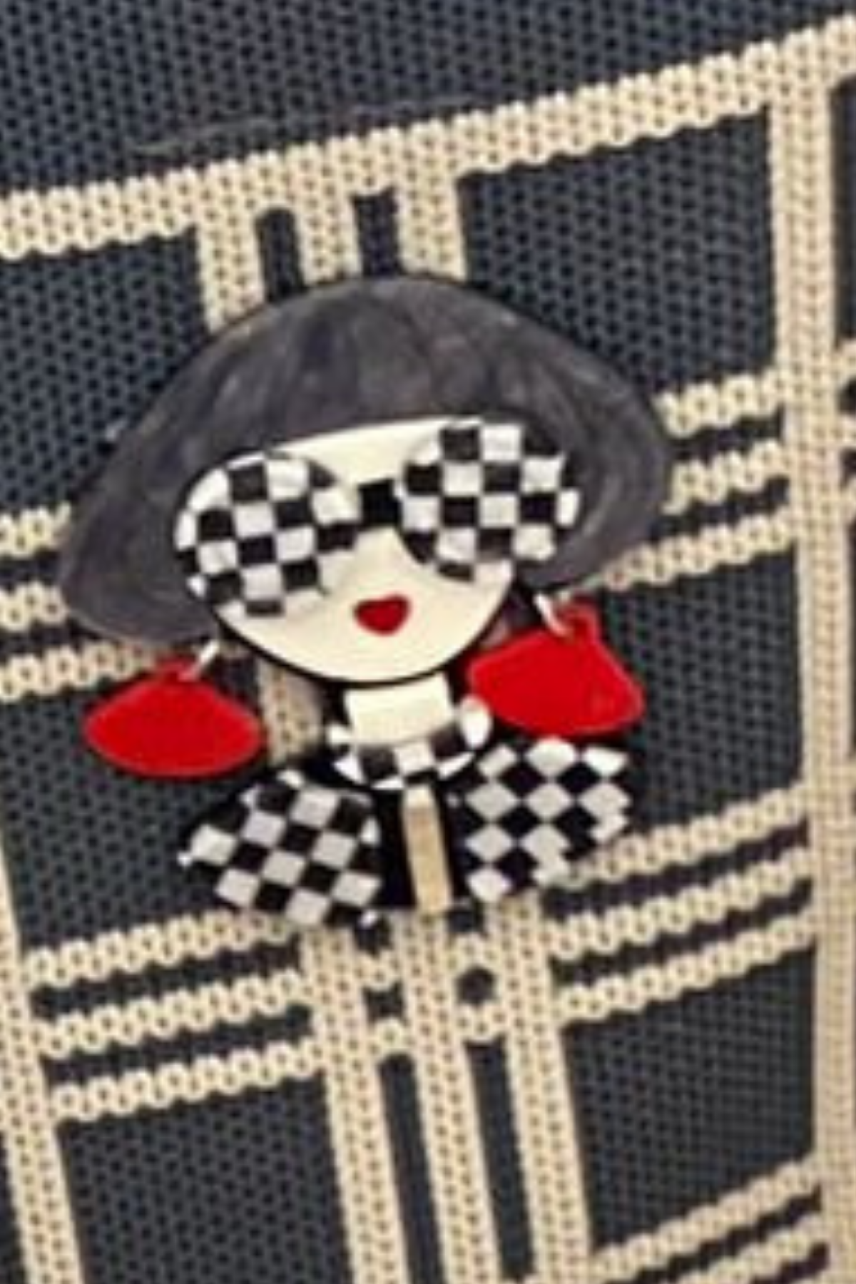 Lisa Gri Kareli Çanta