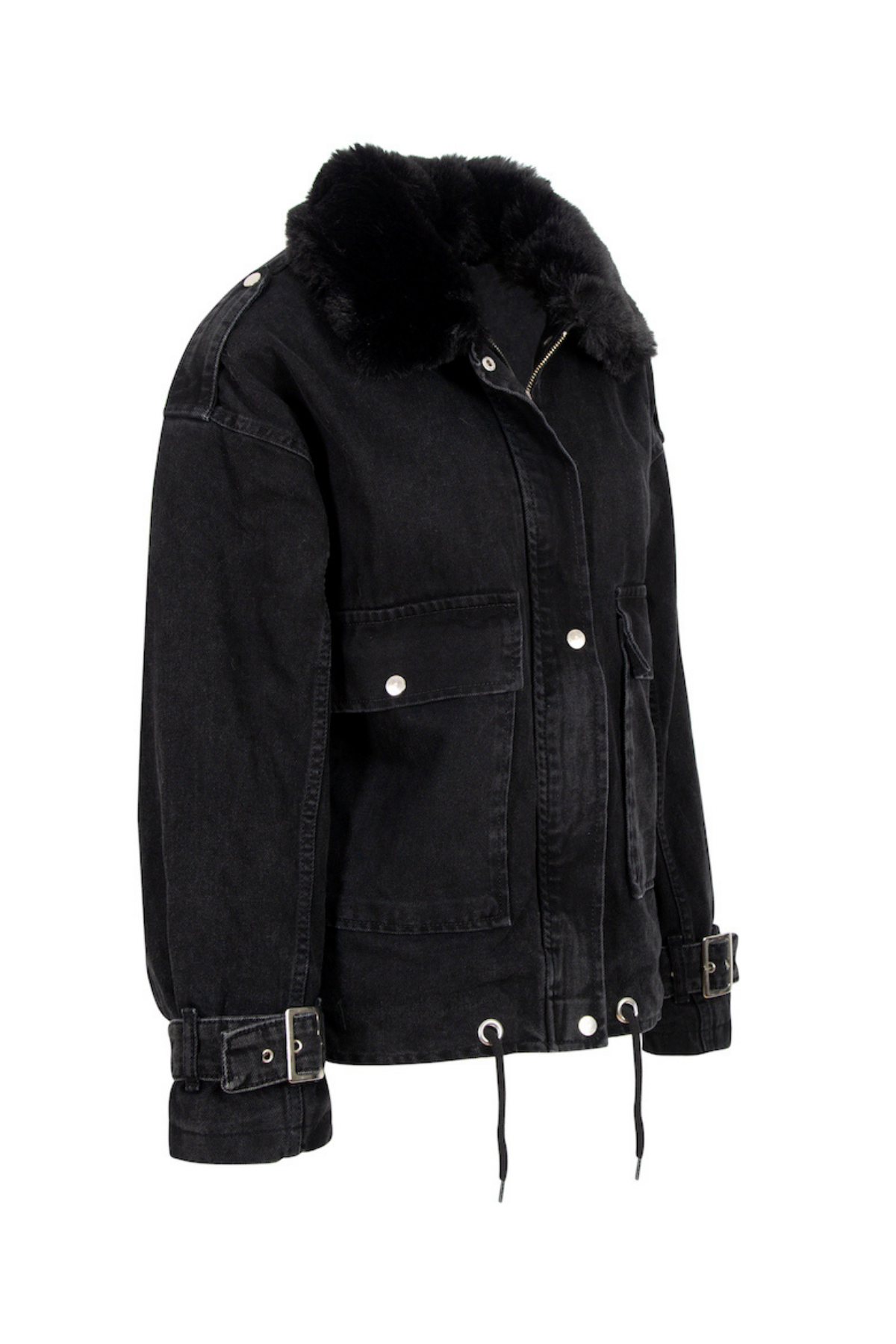 Look Project Kürklü Peace Denim Ceket