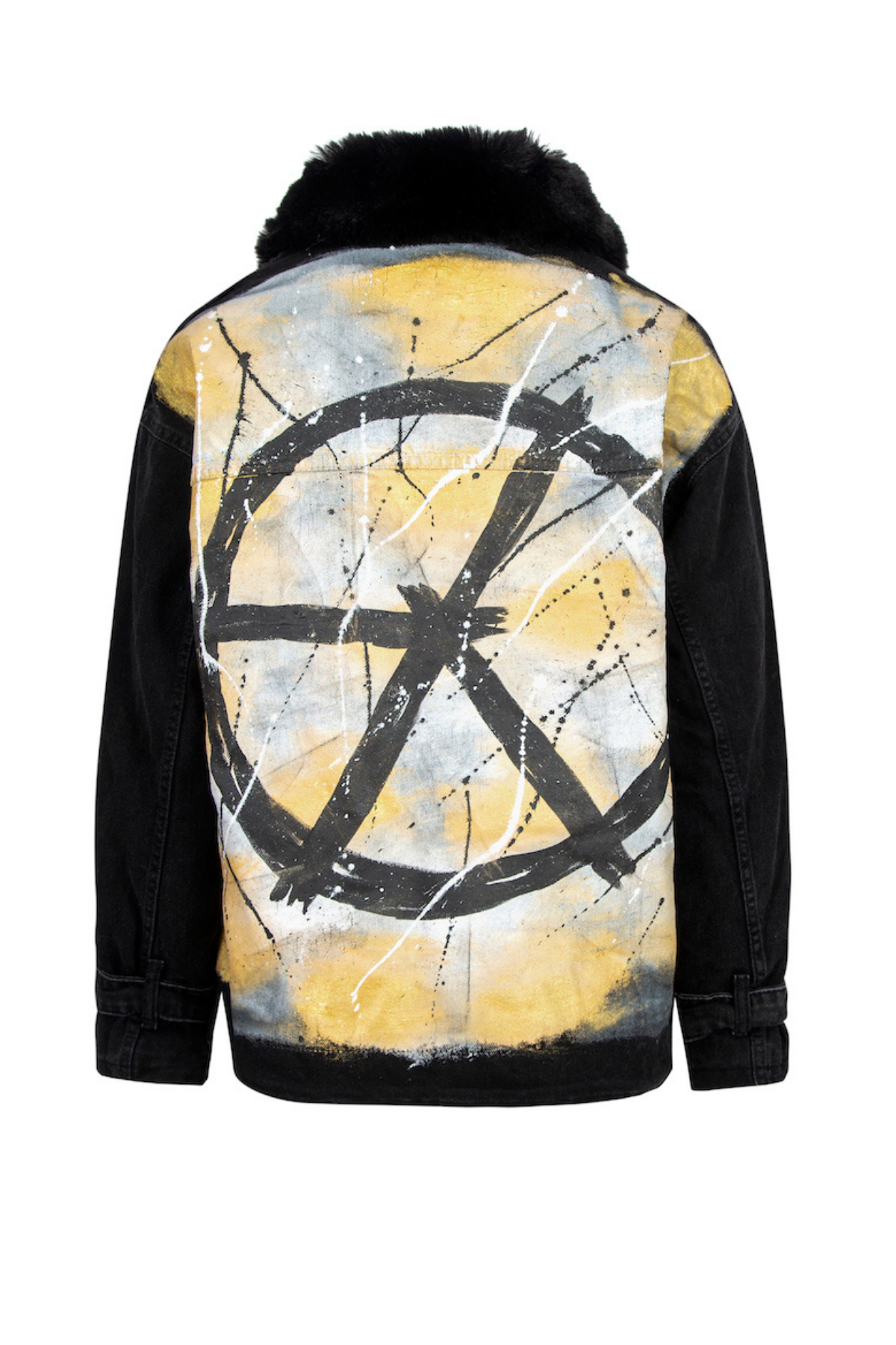 Look Project Kürklü Peace Denim Ceket